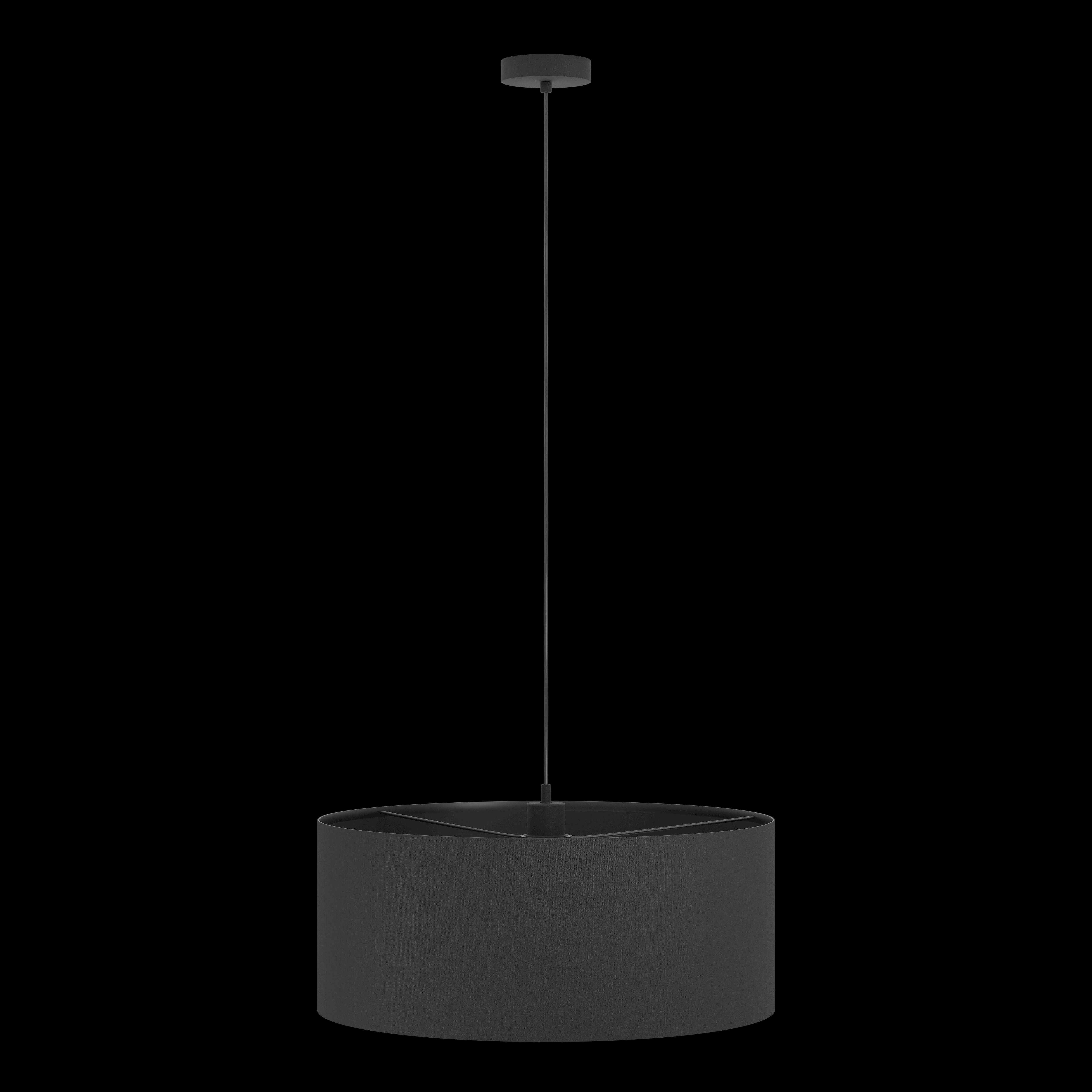 eglo maserlo 1 black round fabric ceiling pendant 53cm living room image