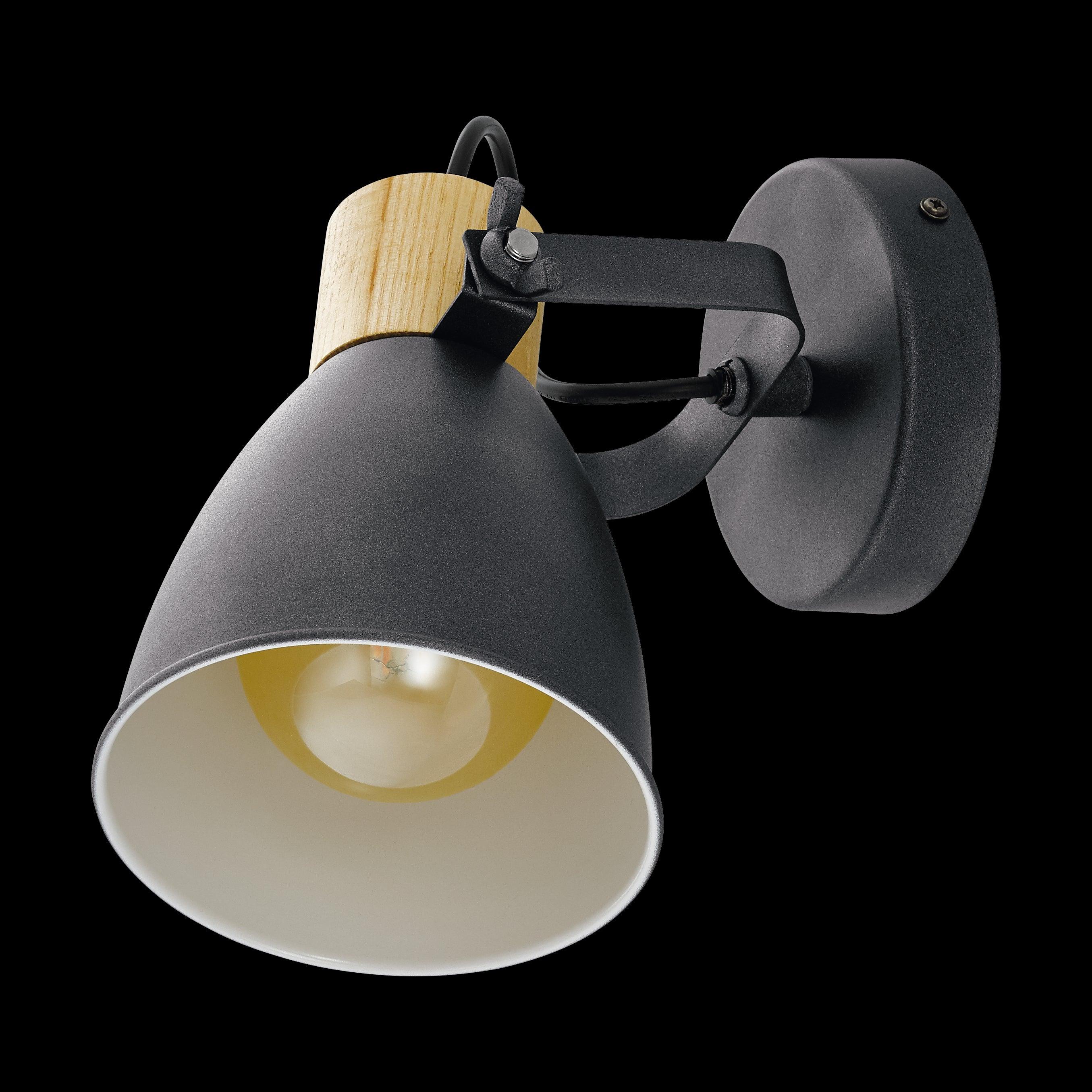 eglo coswarth grey wood wall spotlight living room image
