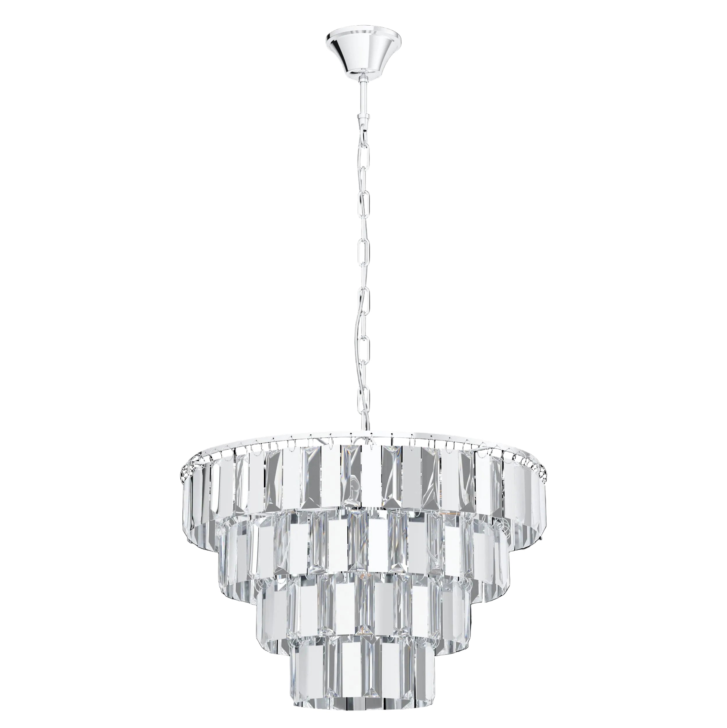 eglo erseka crystal glass chrome ceiling pendant 48 5cm living room image