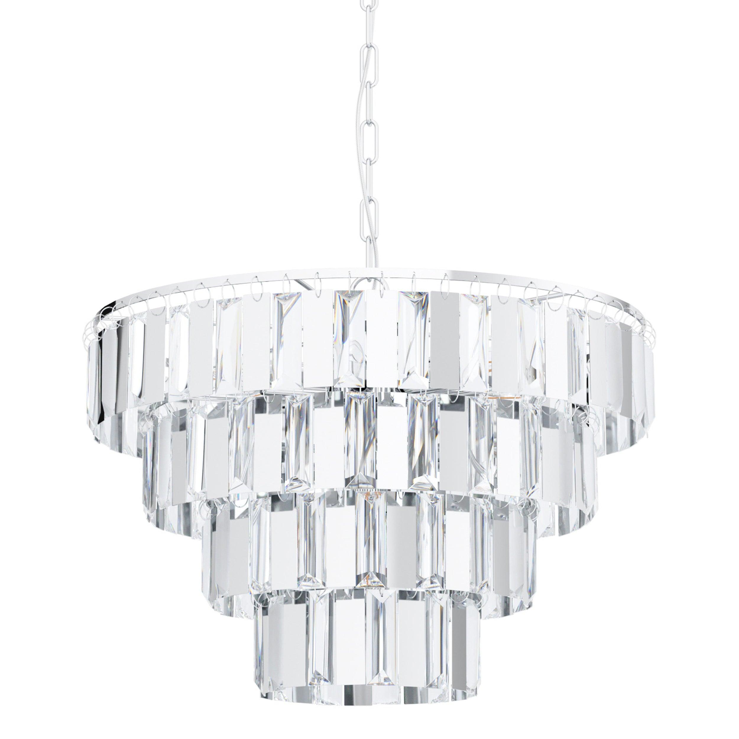 eglo erseka crystal glass chrome ceiling pendant 48 5cm