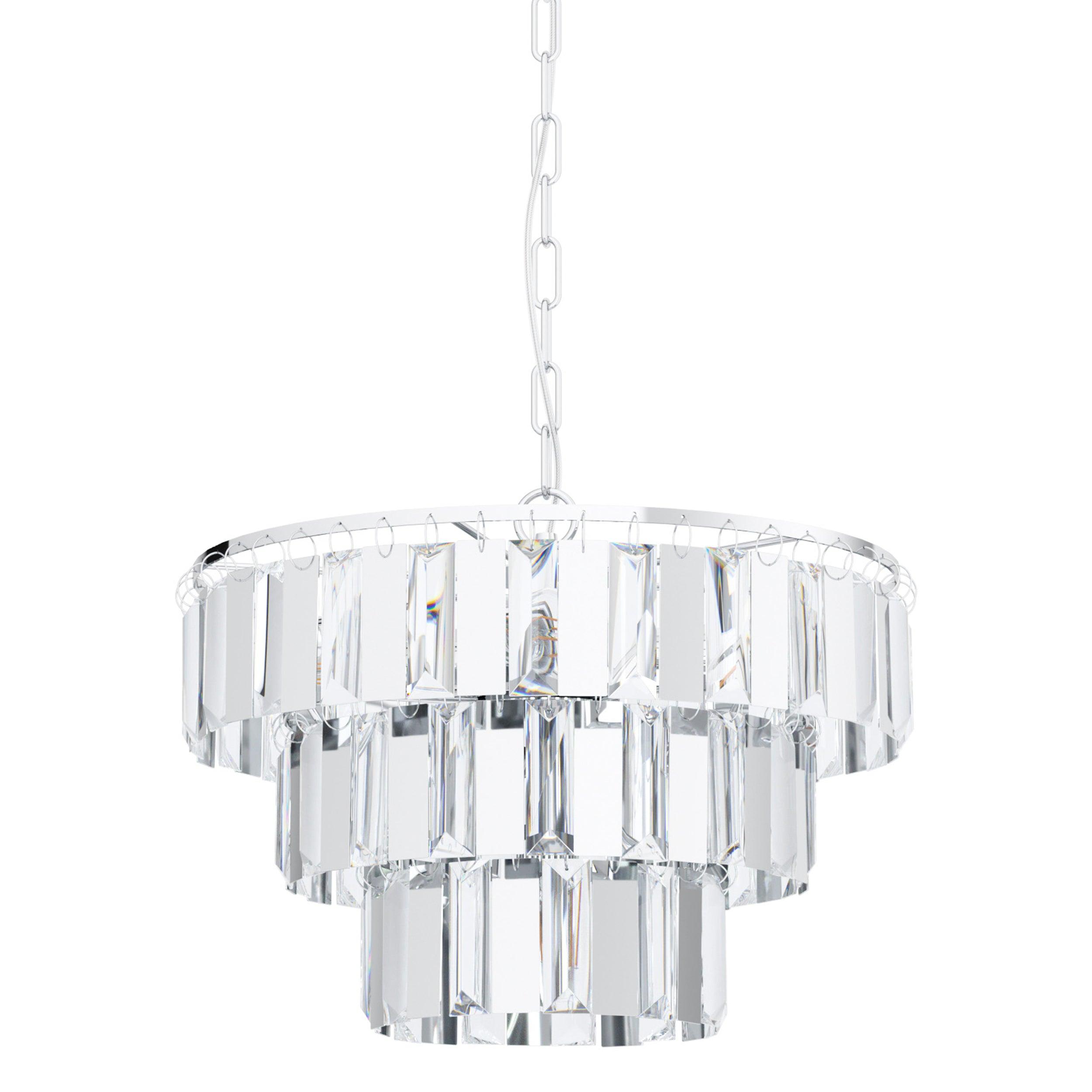 eglo erseka crystal glass chrome ceiling pendant 38 5cm