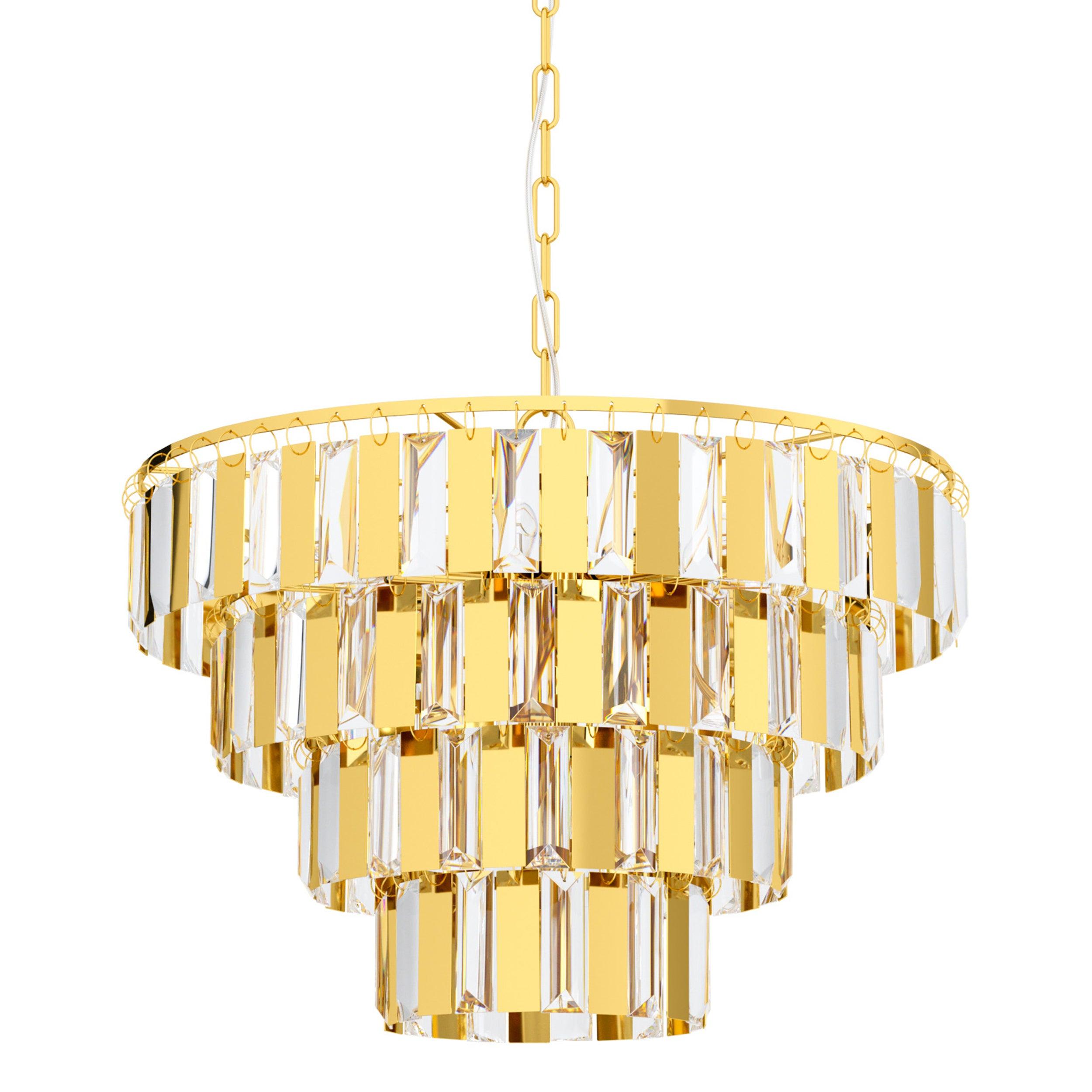 eglo erseka crystal glass brass ceiling pendant 48 5cm living room image