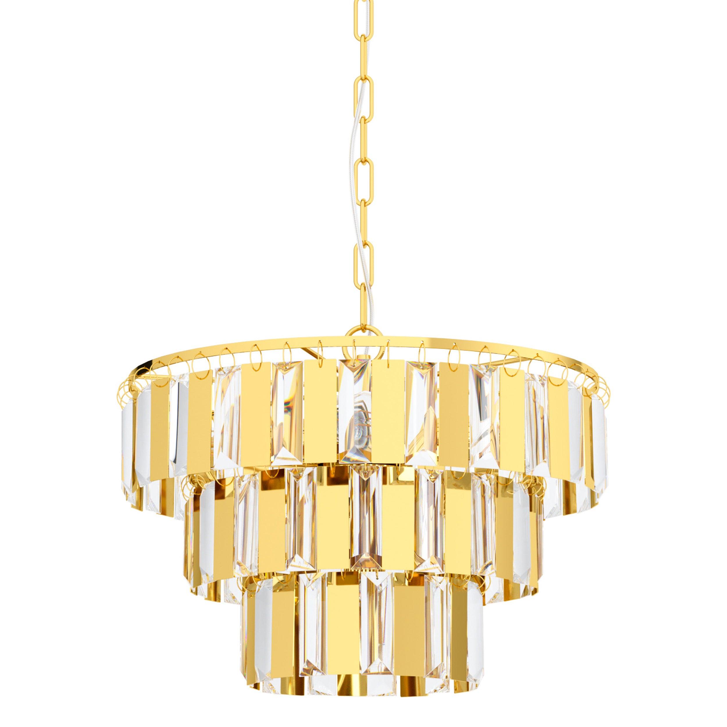 eglo erseka crystal glass brass ceiling pendant 38 5cm