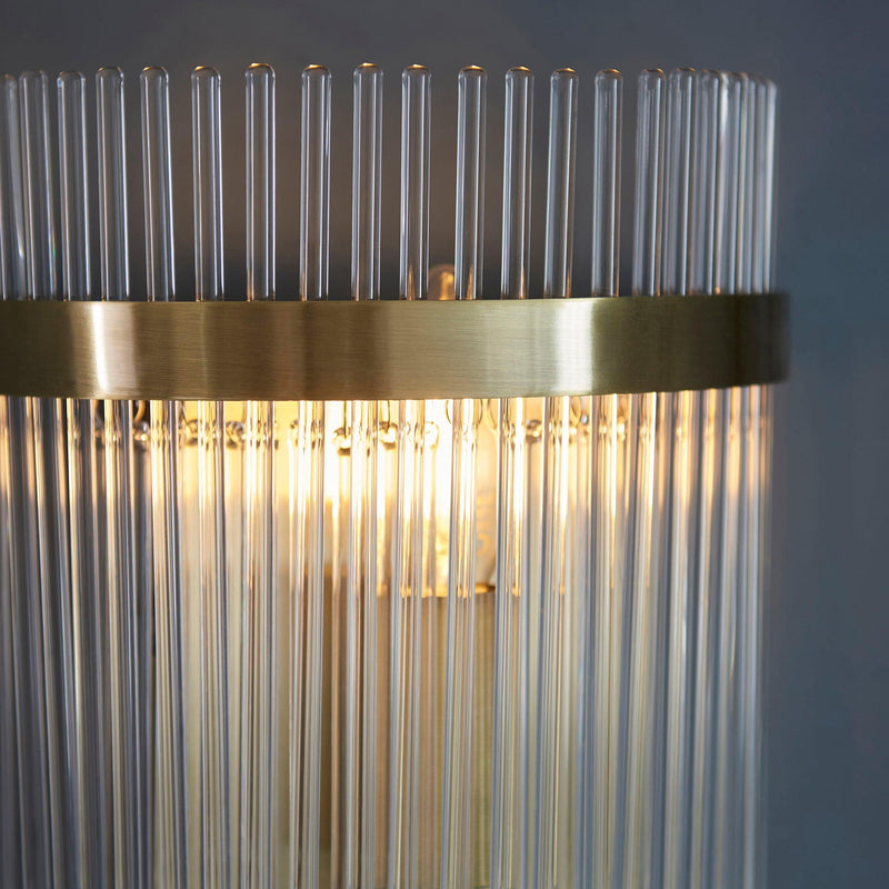 Marietta Antique Brass Wall Light - Clear Glass Rods Shade 99168_Close-up