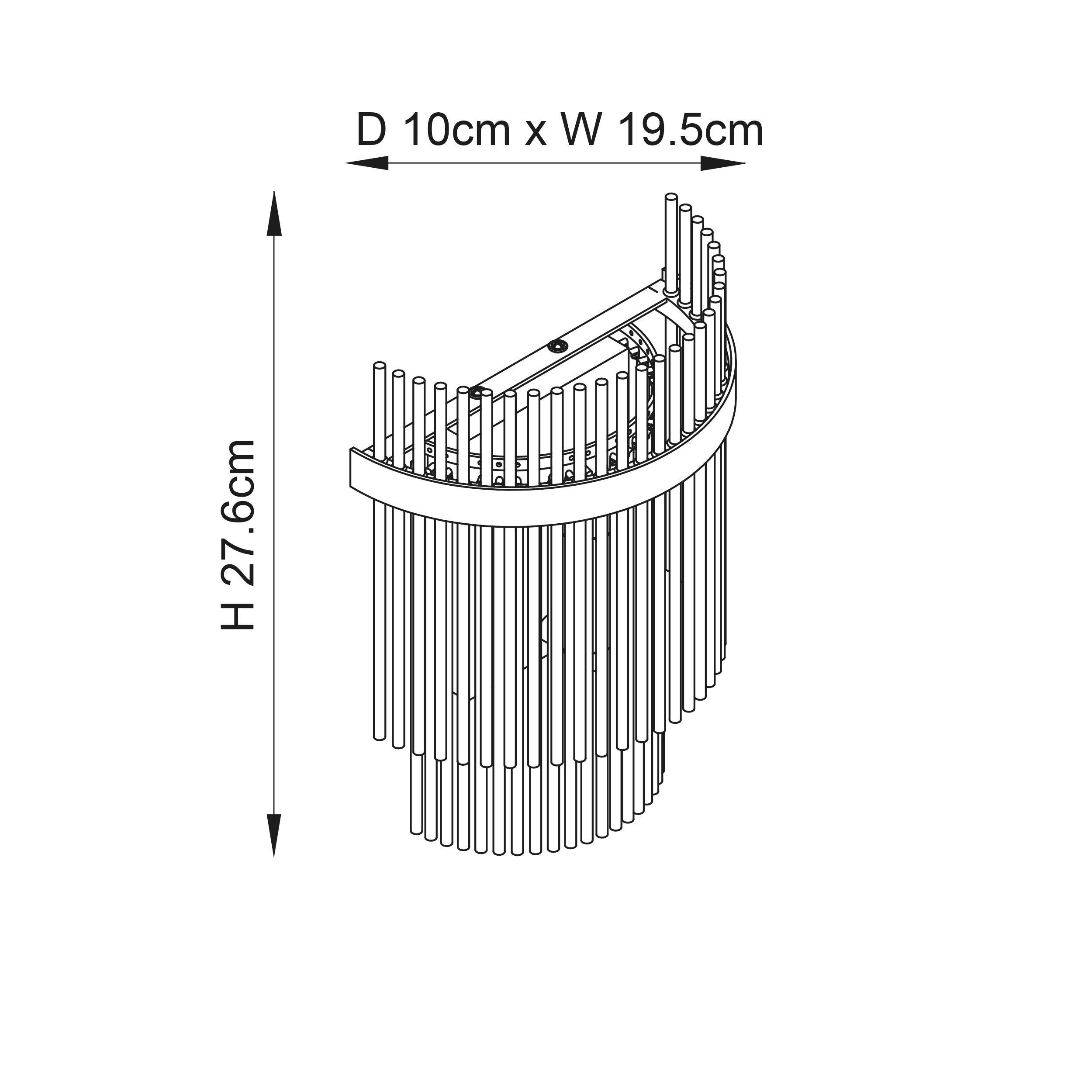marietta antique brass wall light clear glass rods shade by Endon Lighting Dining Room Close Up Image