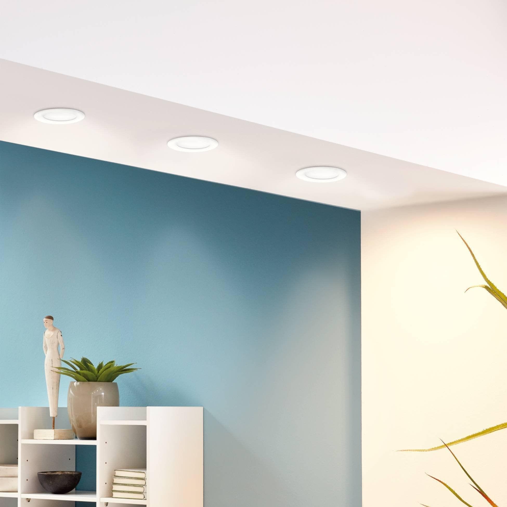 eglo fueva 5 led round white recessed light 11 7cm living room image
