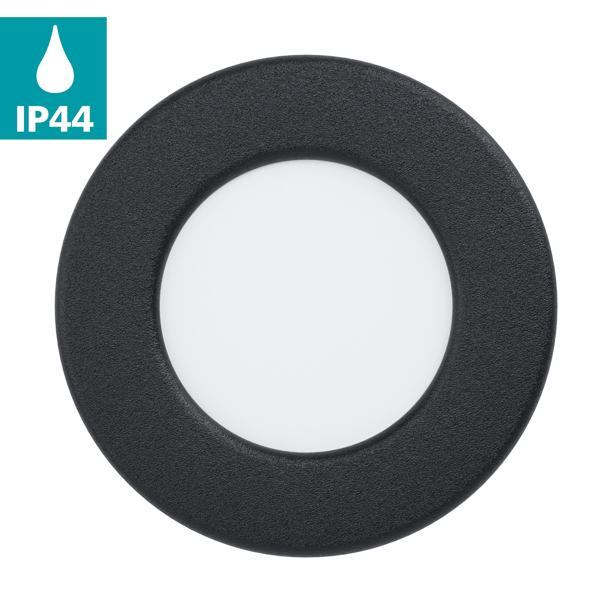 eglo fueva 5 black led recessed cool white light 8 6cm kitchen lighting