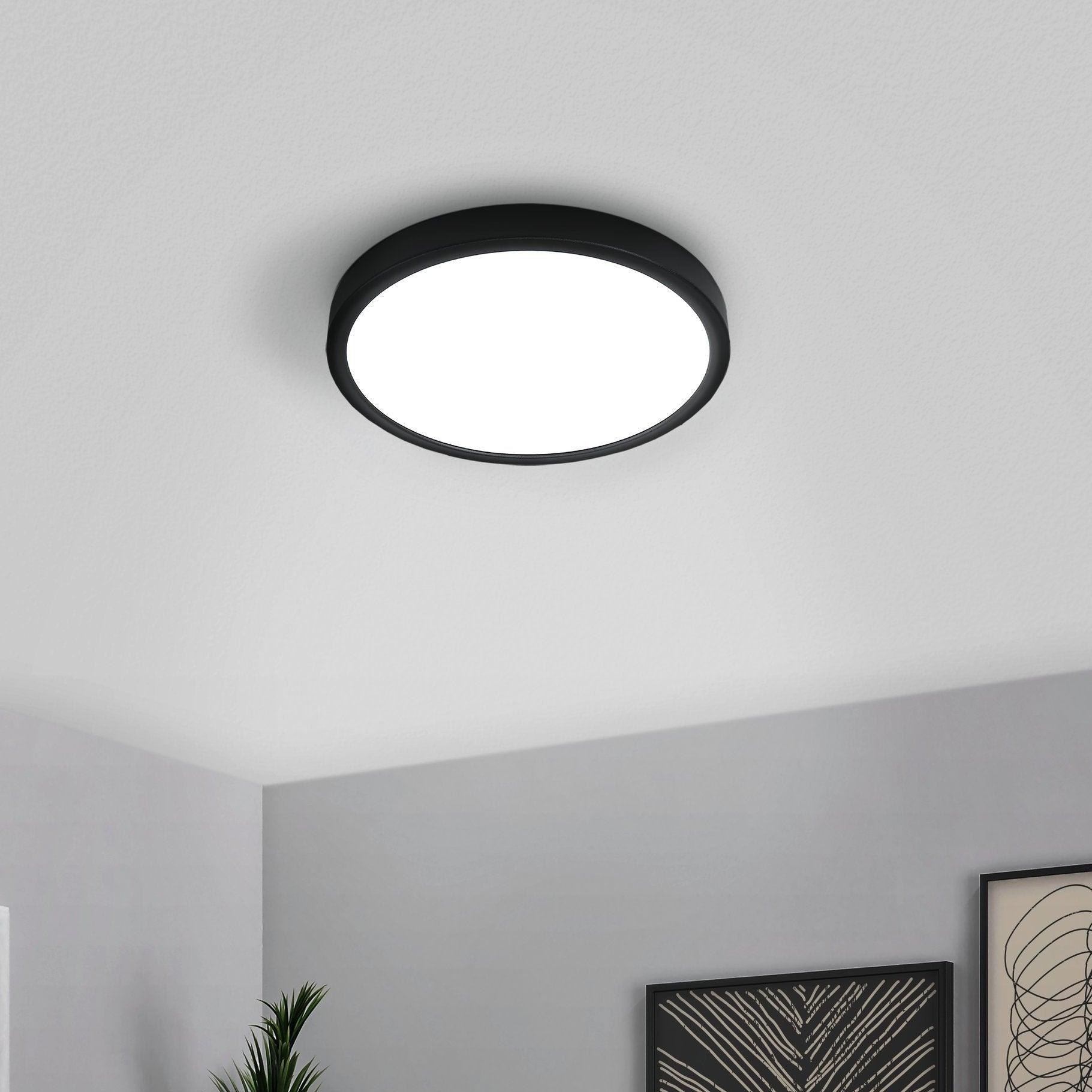 eglo fueva 5 led black flush cool white ceiling light 28 5cm