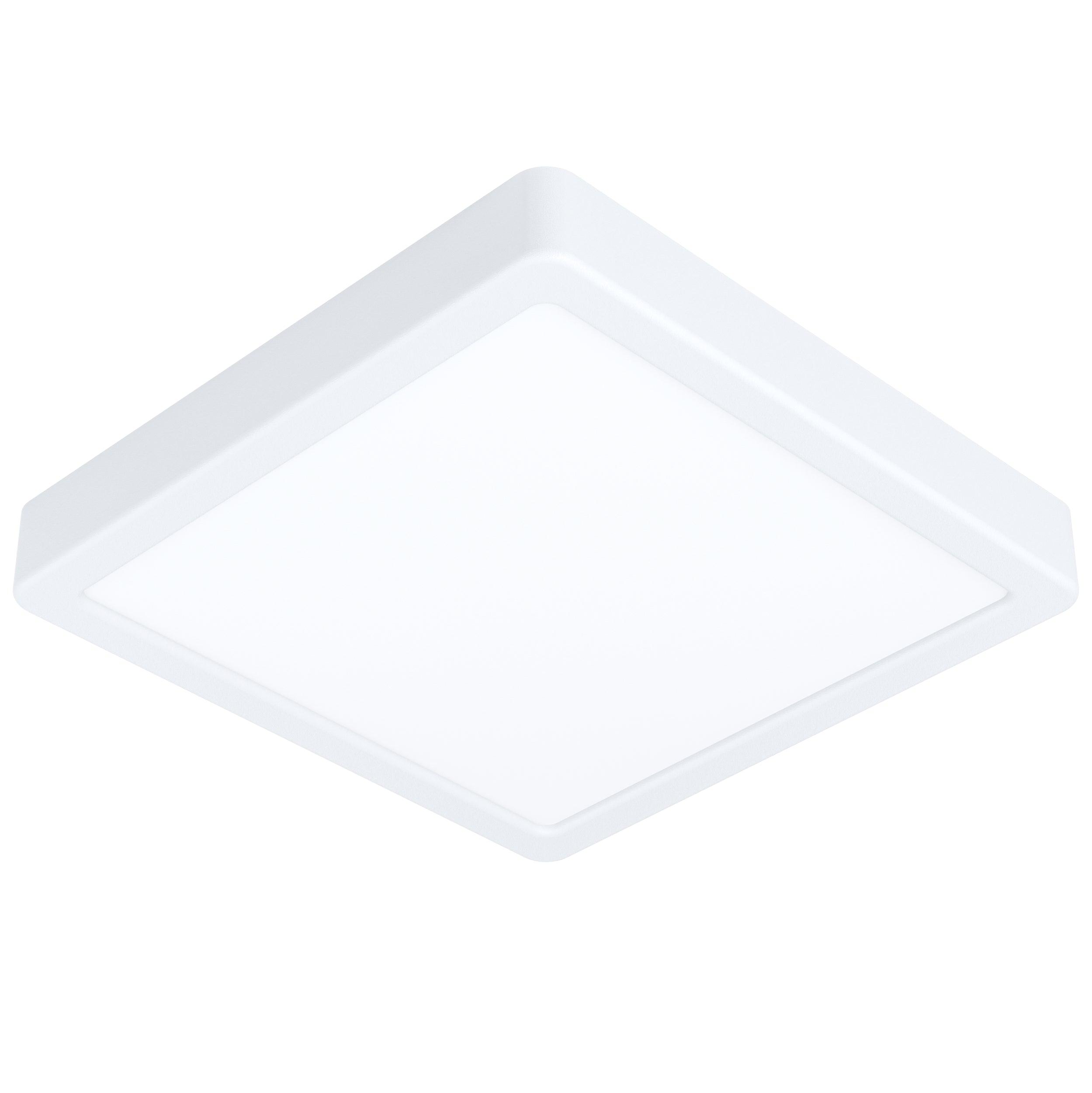 eglo fueva 5 led white square flush ceiling light 17w living room image