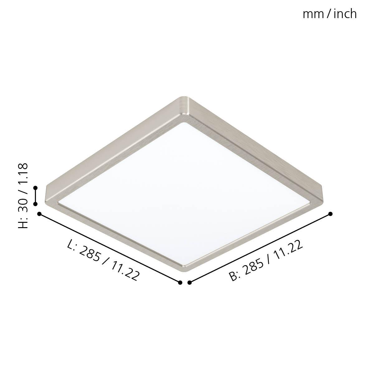 eglo fueva 5 led nickel square flush ceiling light 20 5w living room close up