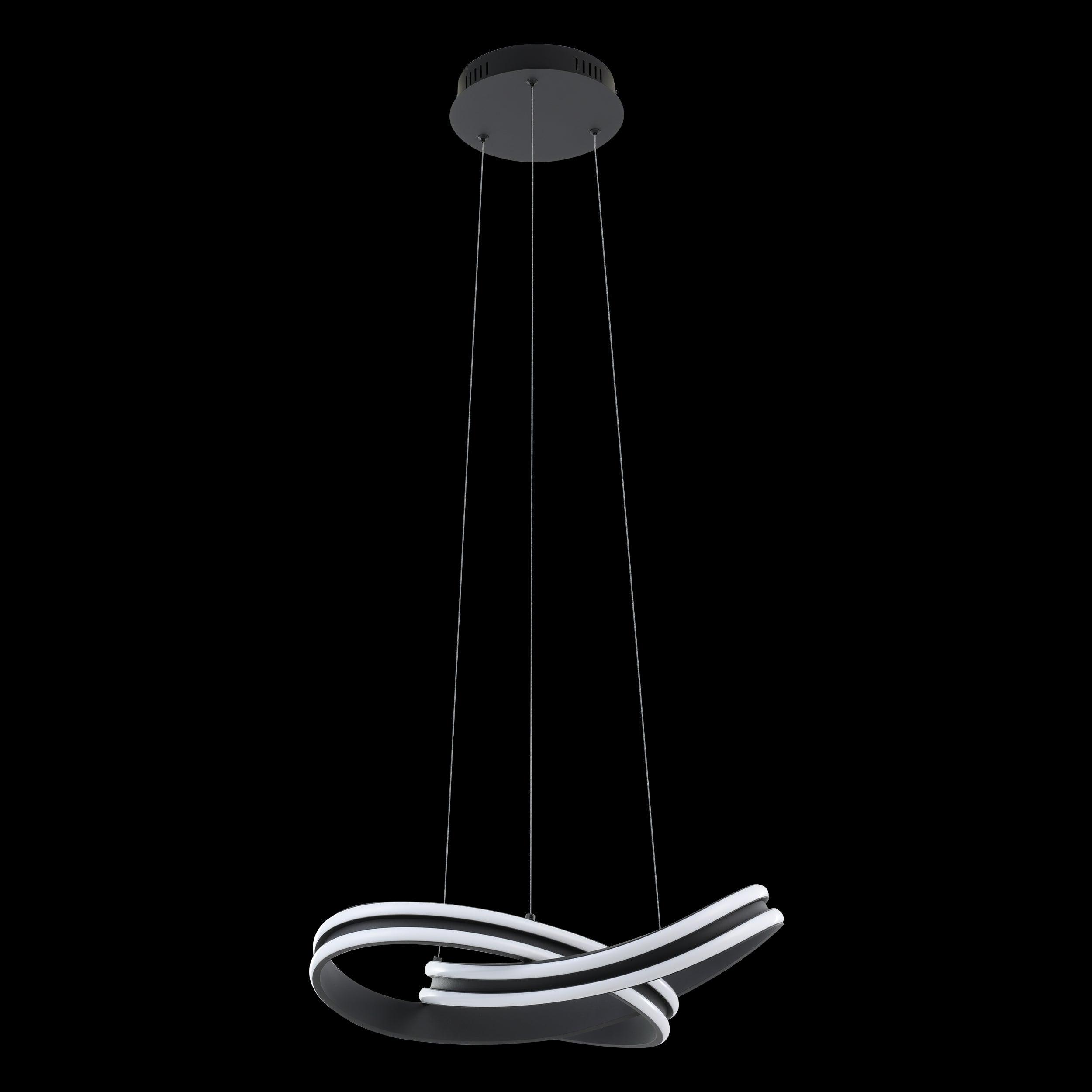 eglo corredera led modern black curved ceiling pendant living room image