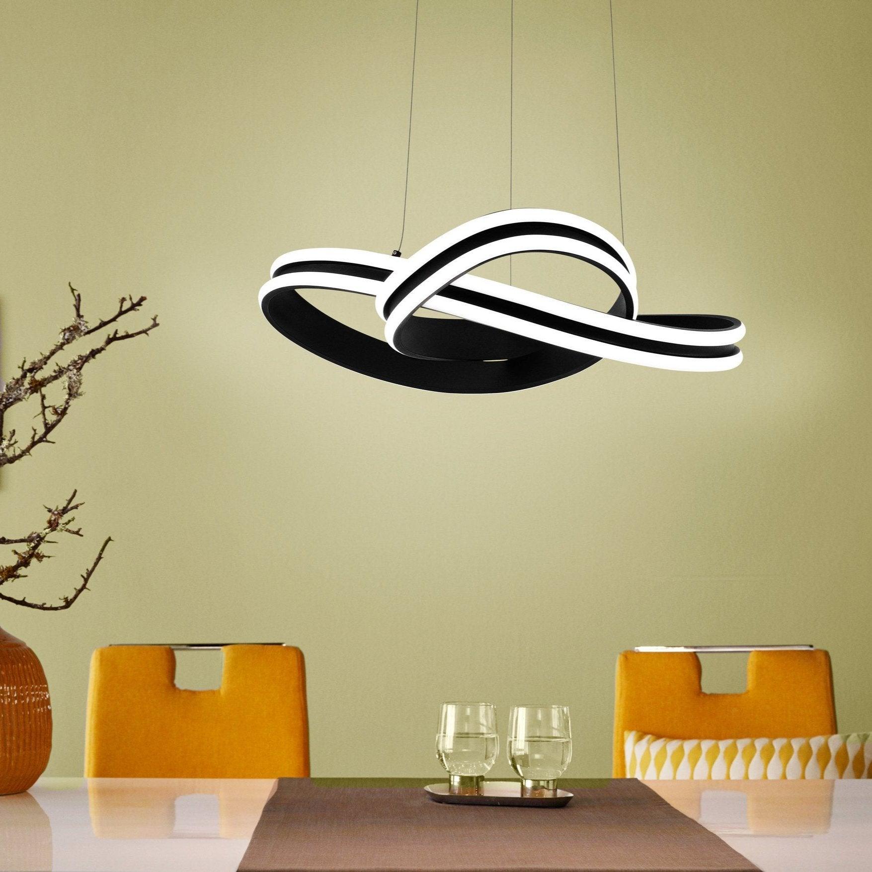 eglo corredera led modern black curved ceiling pendant