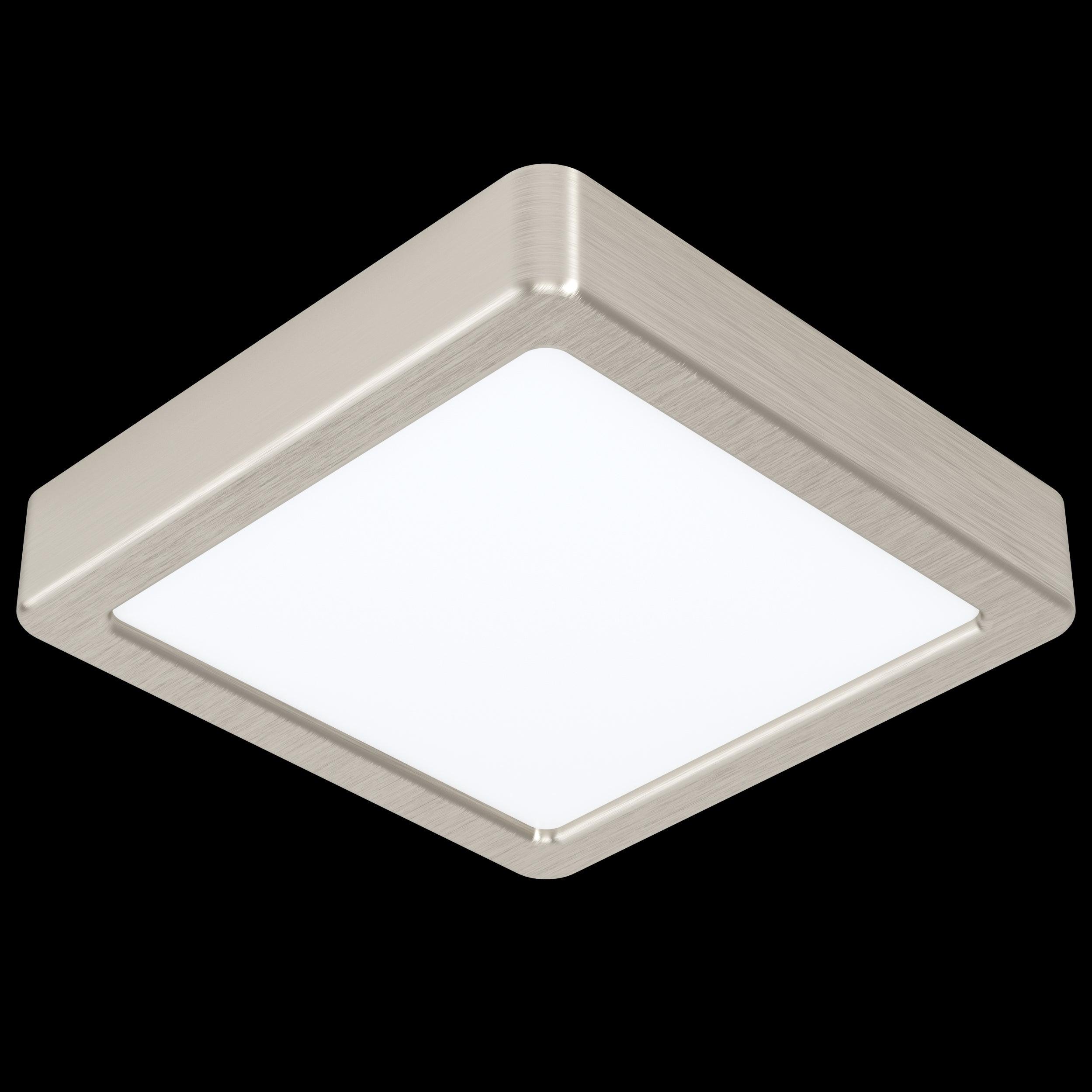 eglo fueva 5 led nickel square cool white flush 16cm living room image