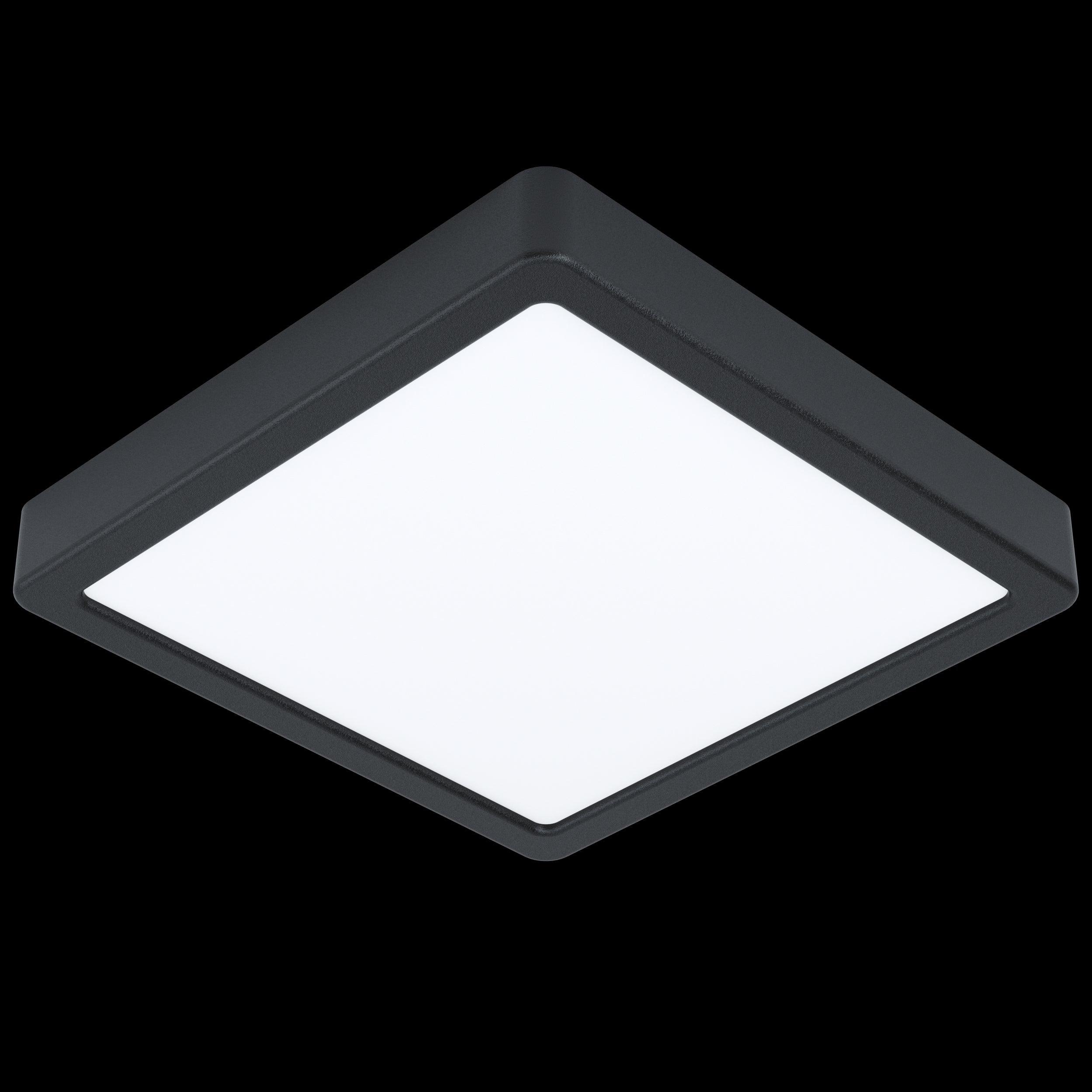 eglo fueva 5 led black square cool white flush 21cm kitchen lighting