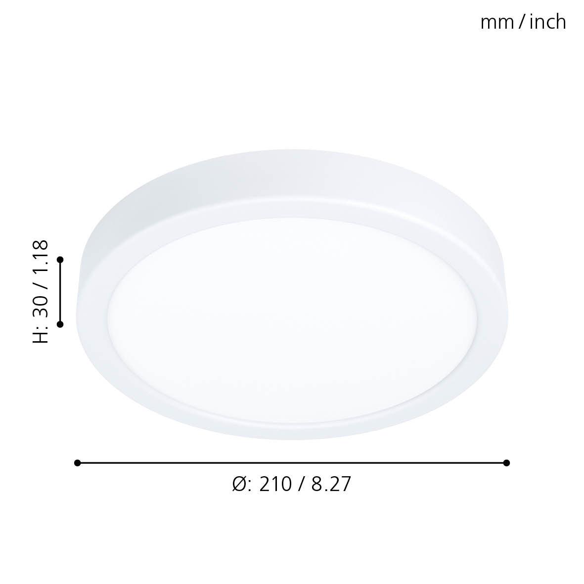 eglo fueva 5 led dimmable white ceiling flush 21cm kitchen lighting