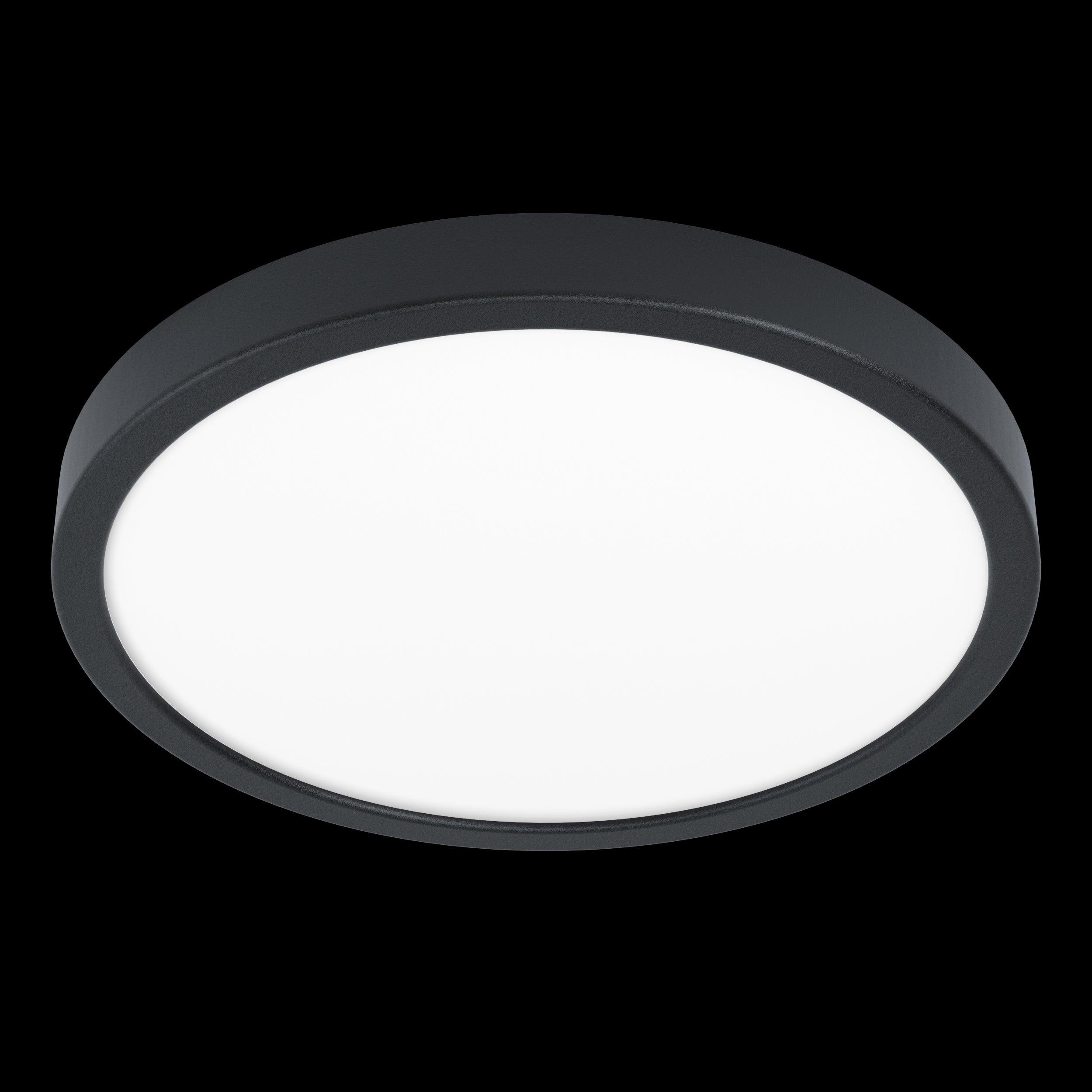 eglo fueva 5 led dimmable black ceiling flush 28 5cm living room close up
