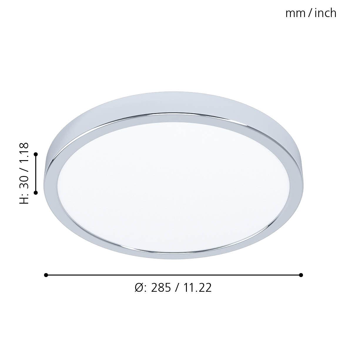 eglo fueva 5 led round chrome bathroom flush ip44 living room close up