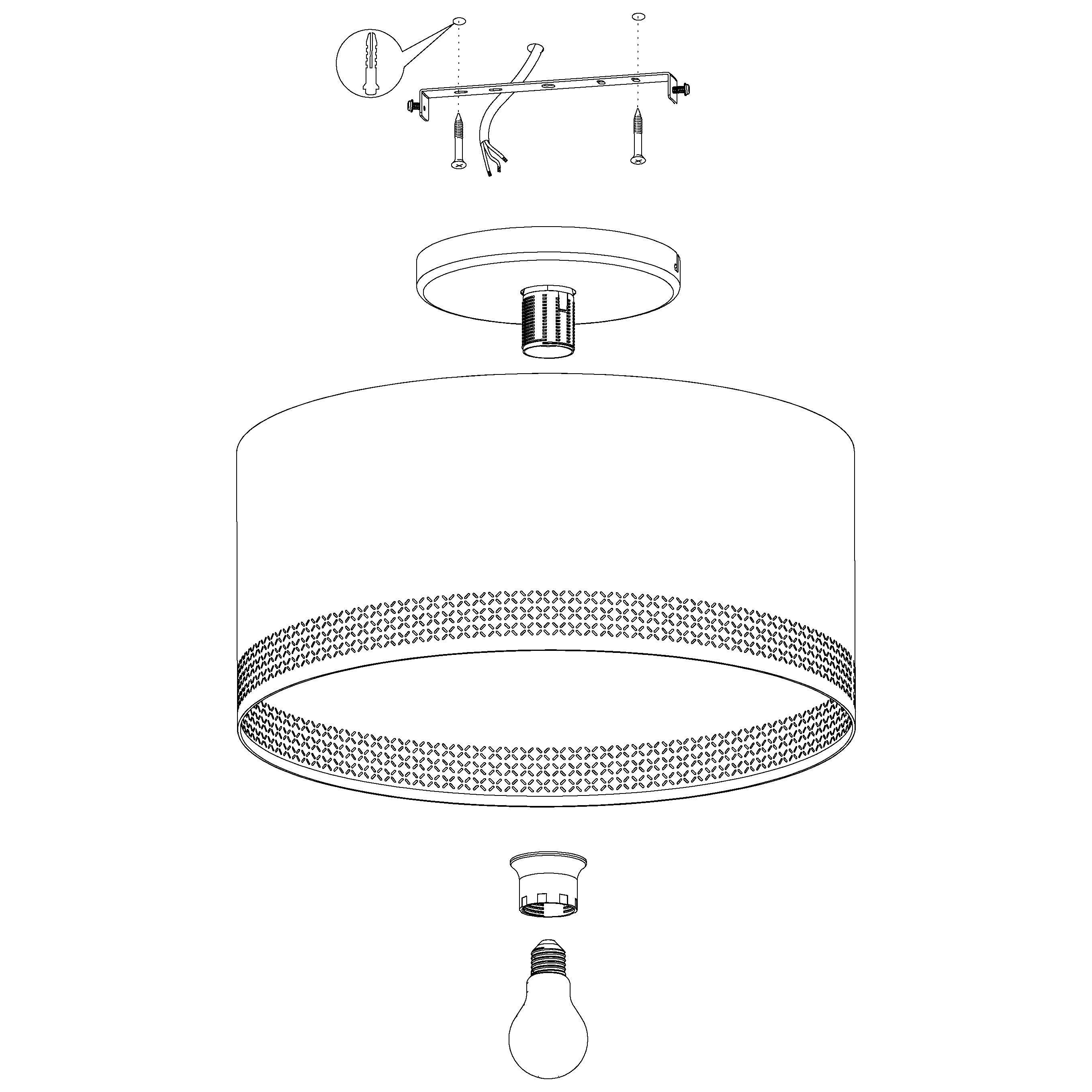 eglo esteperra black gold flush ceiling light living room close up