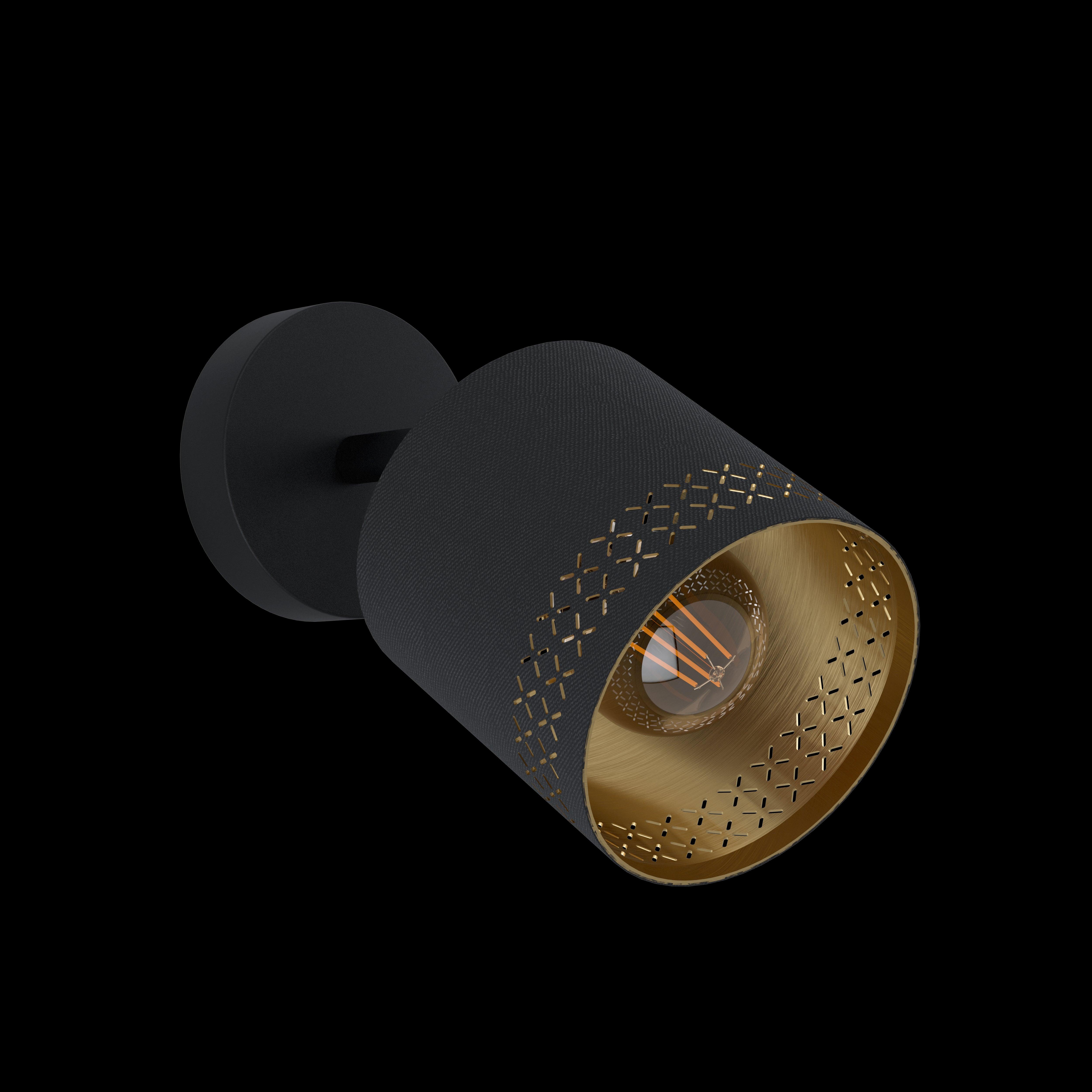 eglo esteperra black gold wall spotlight