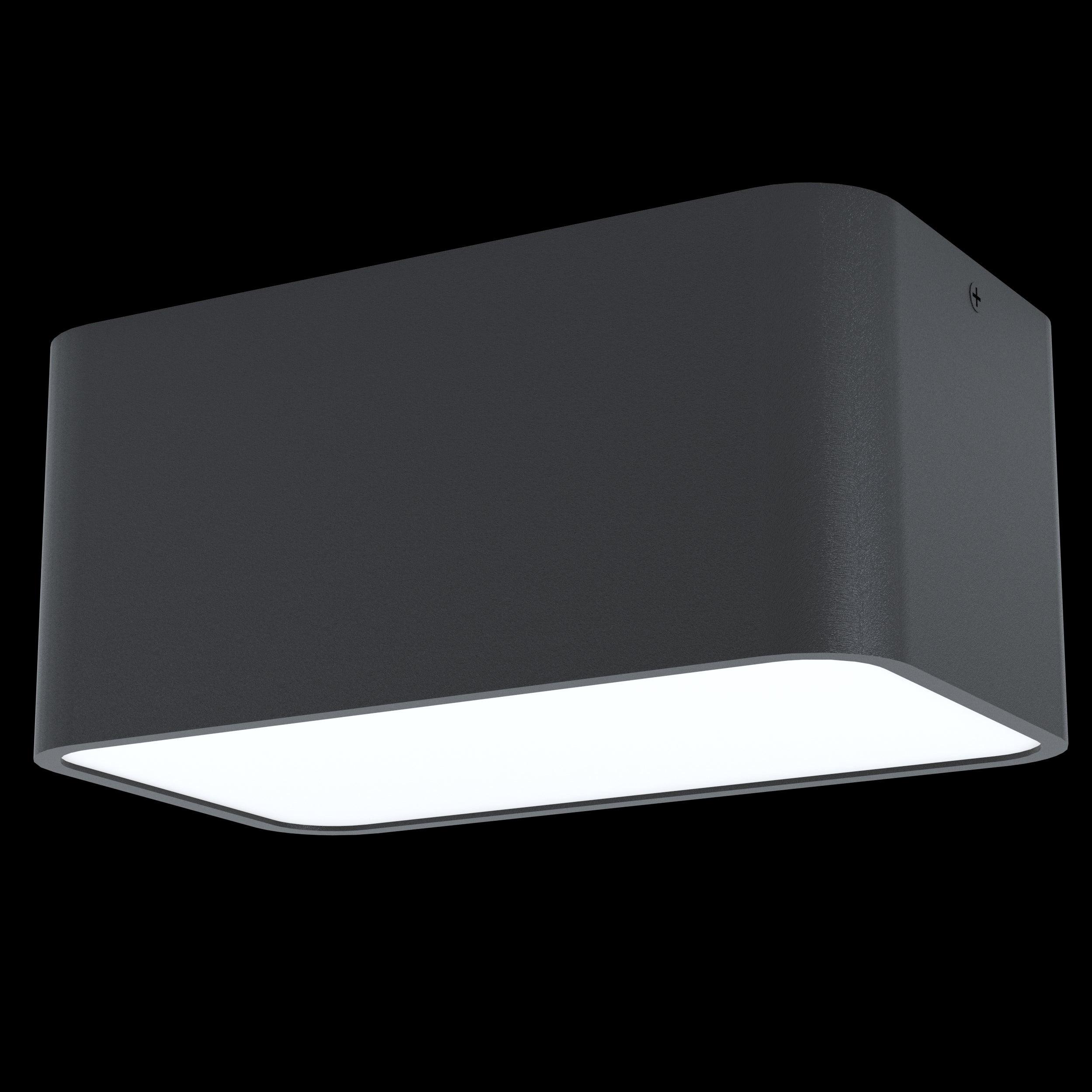 eglo grimasola black rectangular flush ceiling light