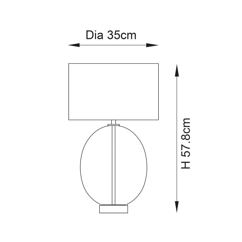 kelda brass oval glass touch table lamp white shade by Endon Lighting Living Room Family Shot