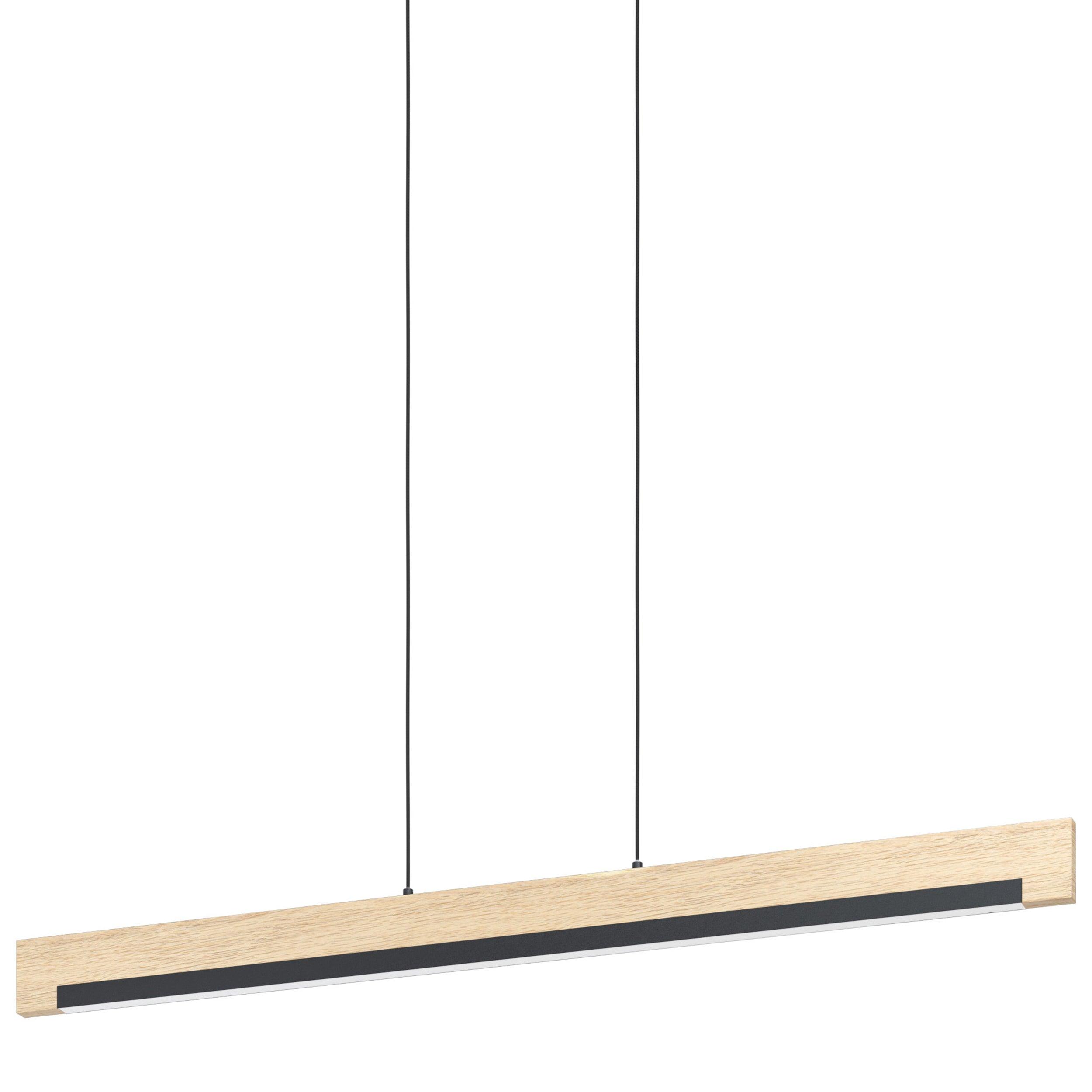 eglo camacho led black oak wood style bar ceiling pendant Hallway Lighting Close up