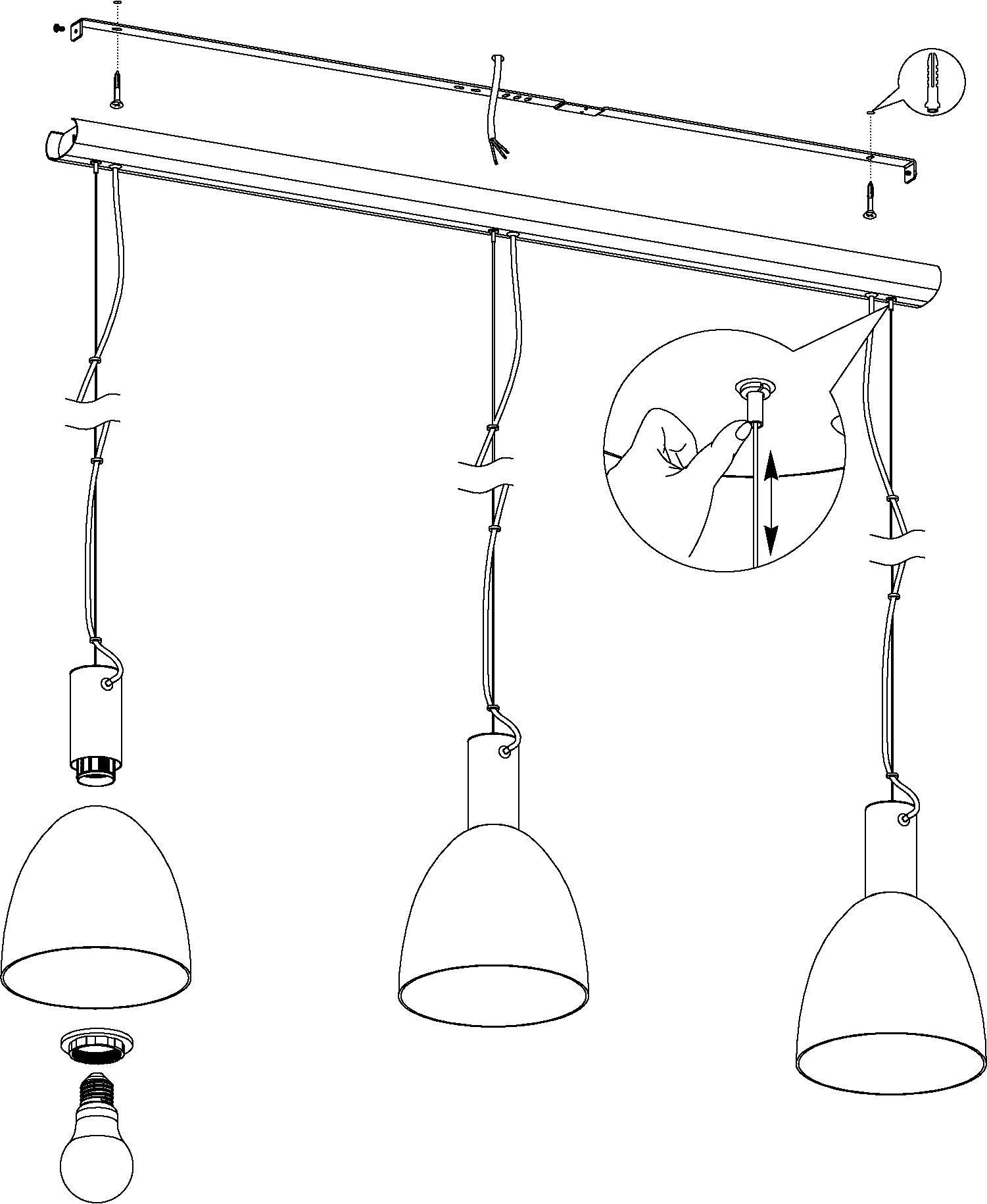 eglo lebalio 3 light brass smoked glass ceiling pendant hallway lighting