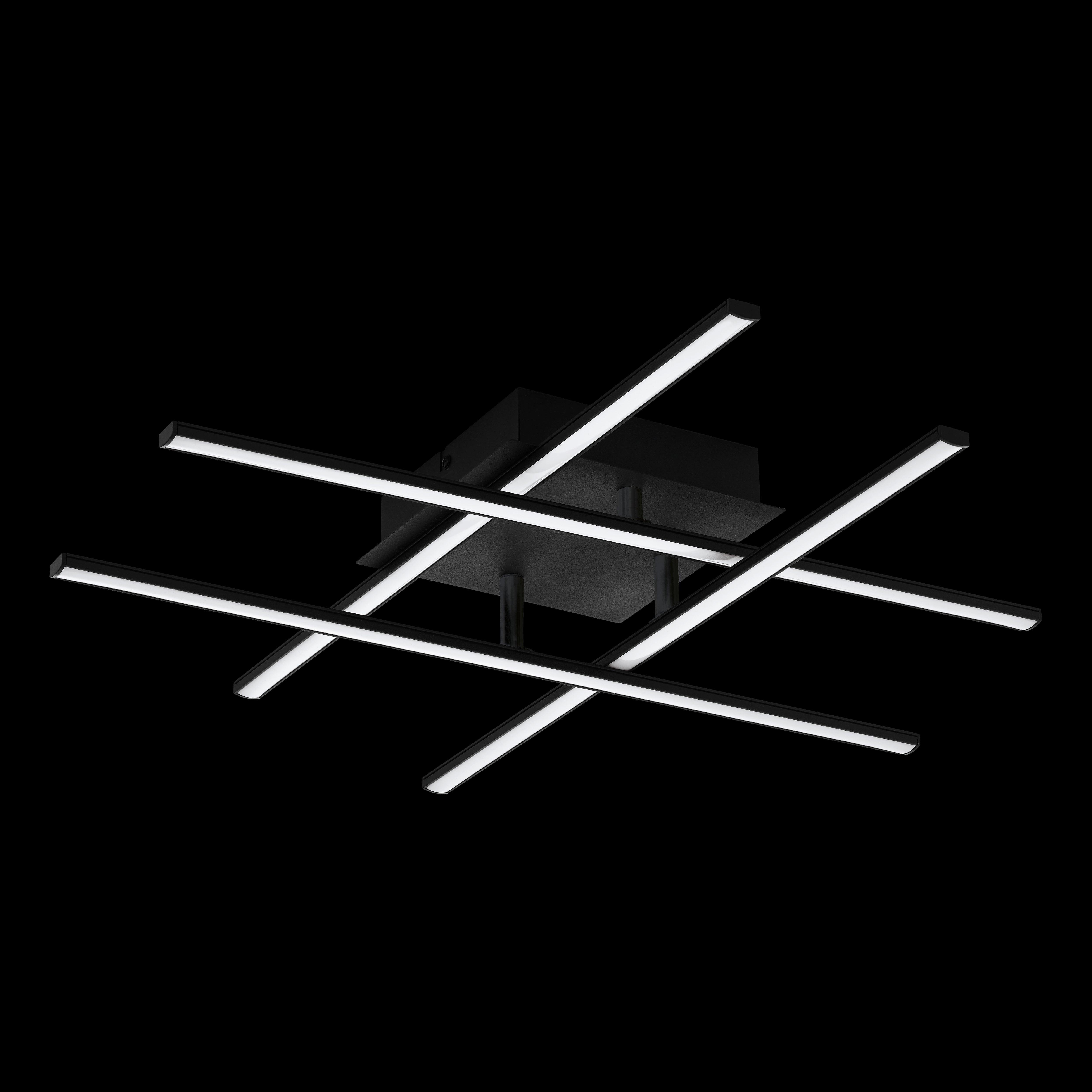 eglo lasana 3 black 4 linear led ceiling flush living room image