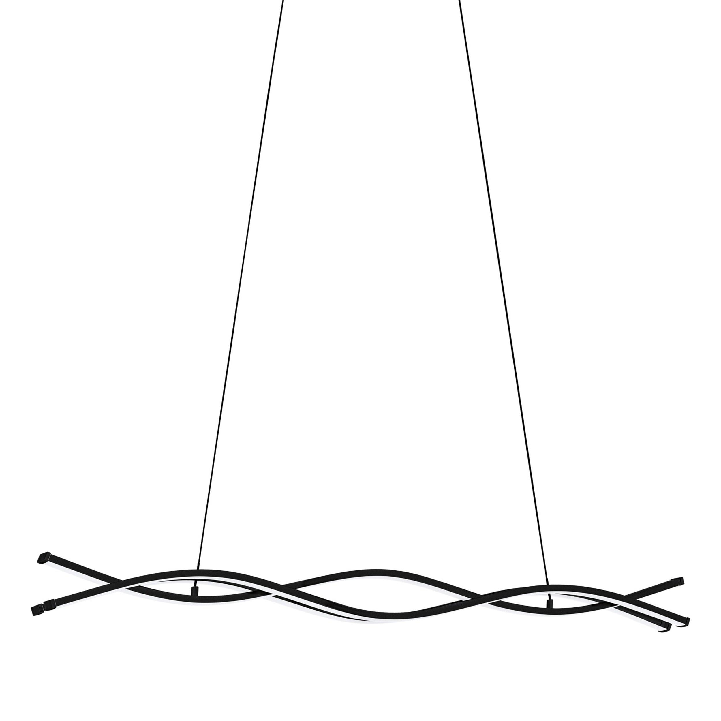 eglo lasana 3 led curved ceiling pendant living room close up