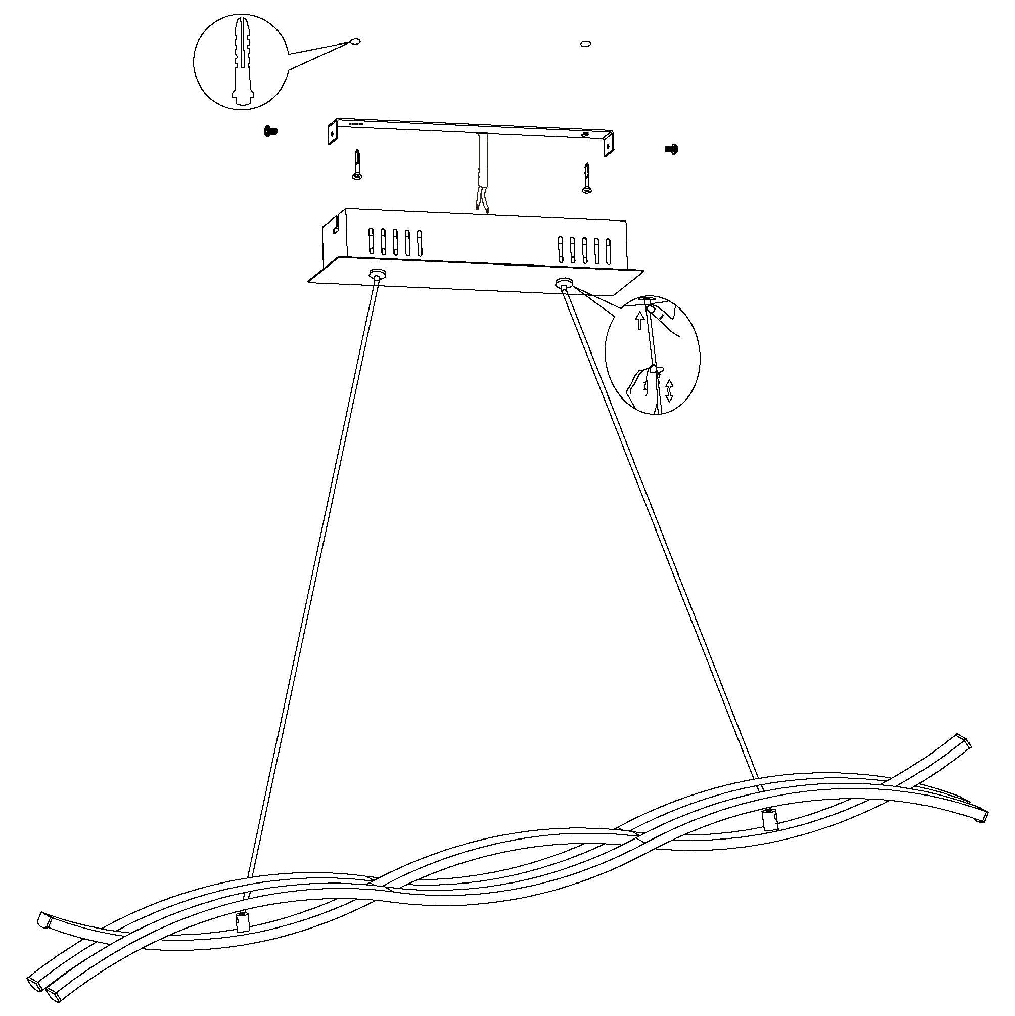 eglo lasana 3 led curved ceiling pendant Kitchen Lighting Close Up