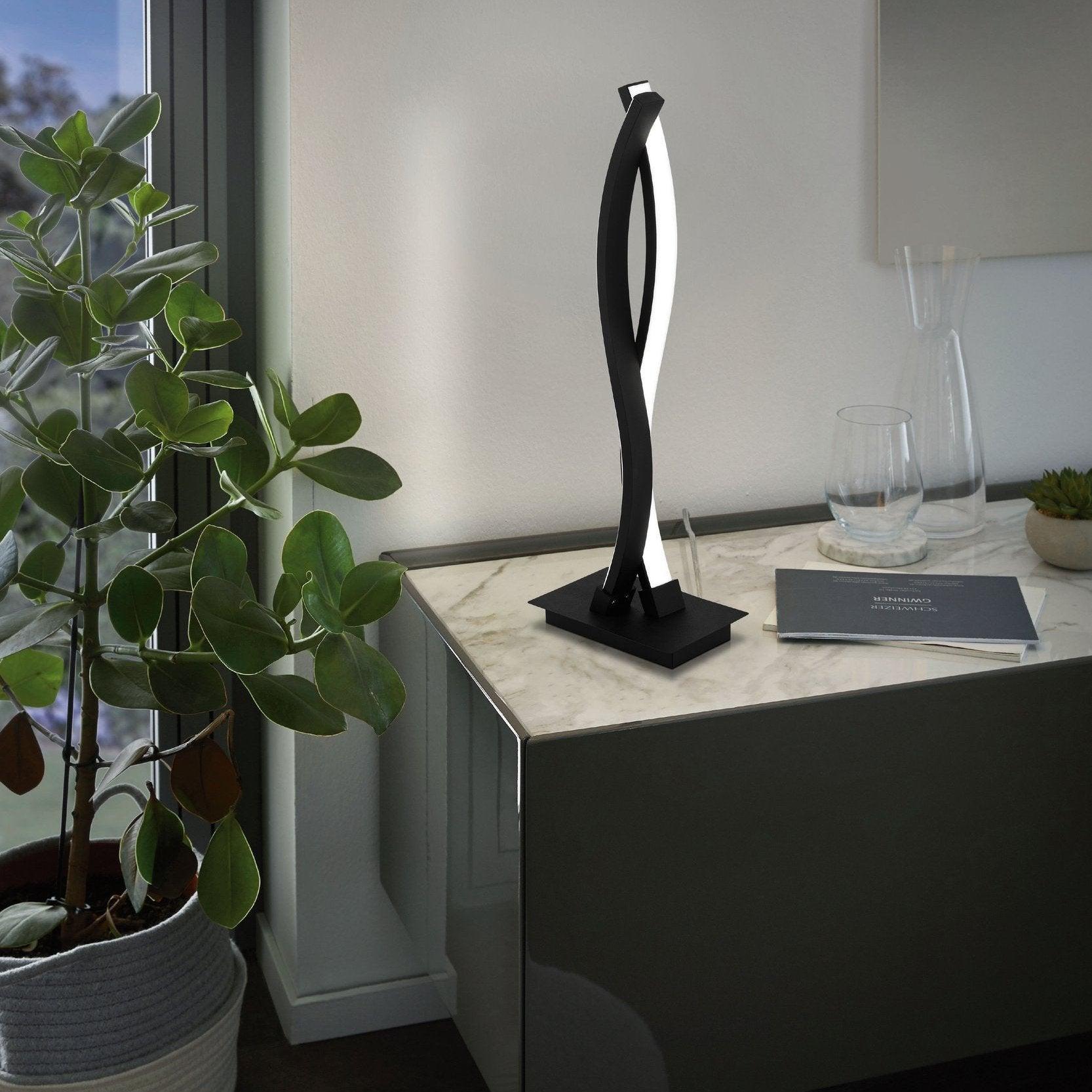 eglo lasana 3 black 2 light led table lamp