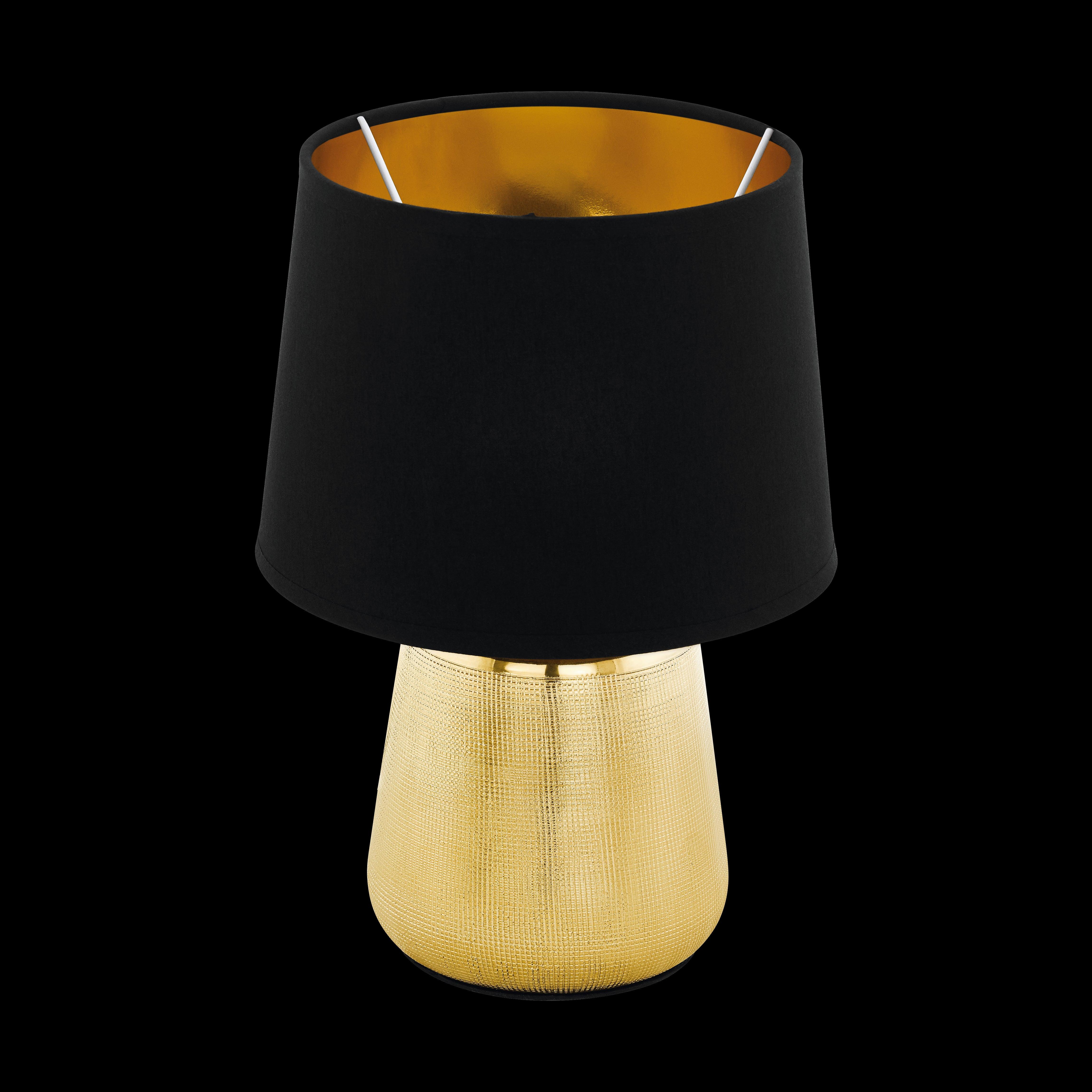 eglo manalba 1 sold ceramic table lamp black fabric shade living room image