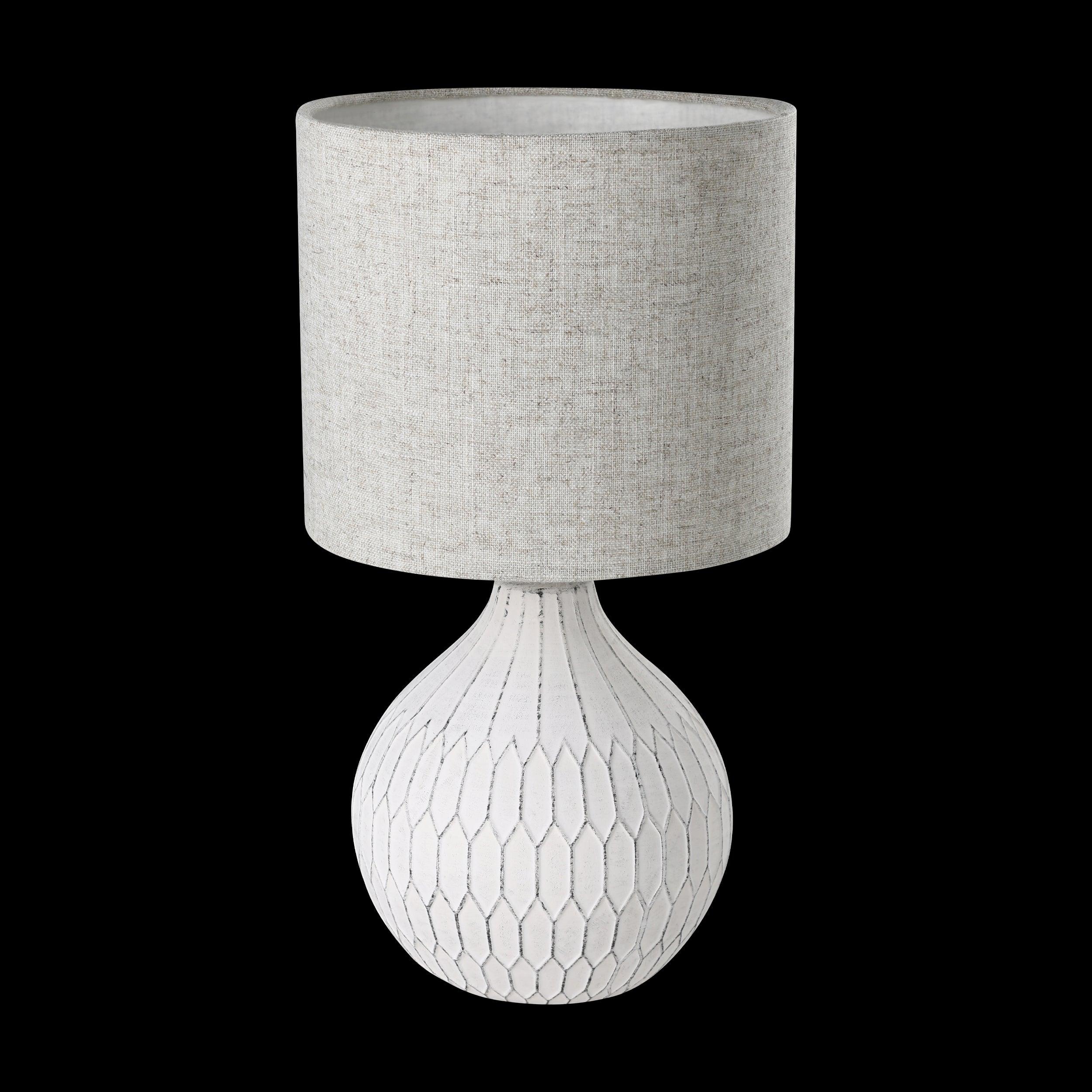 eglo bellariva 3 white boho table lamp fabric shade living room close up