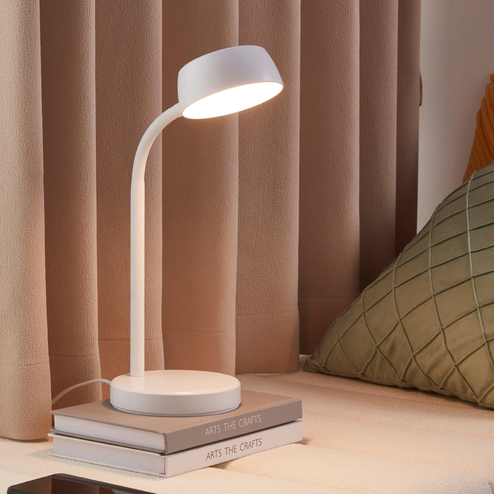 eglo cabales white led desk lamp