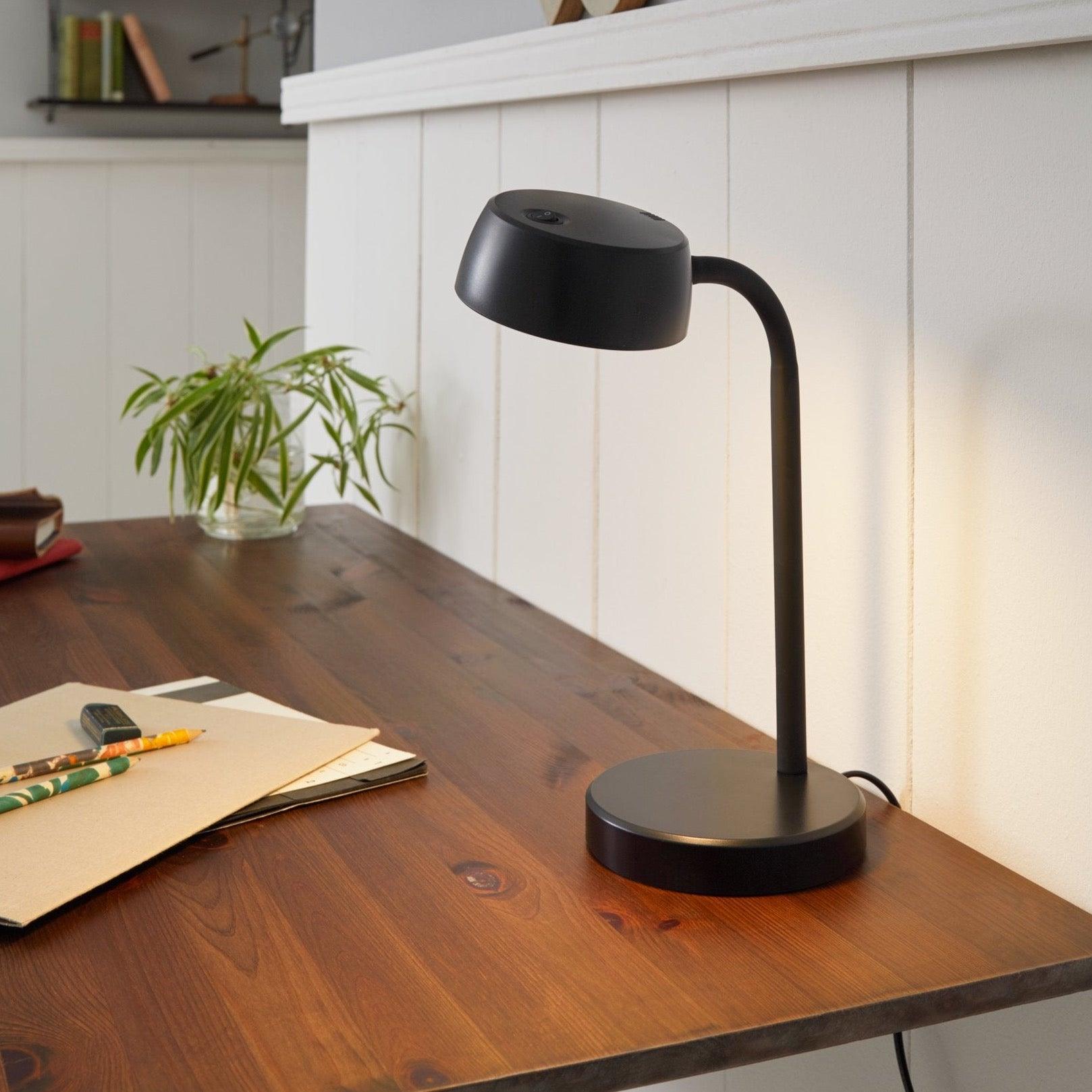 eglo cabales black led desk lamp
