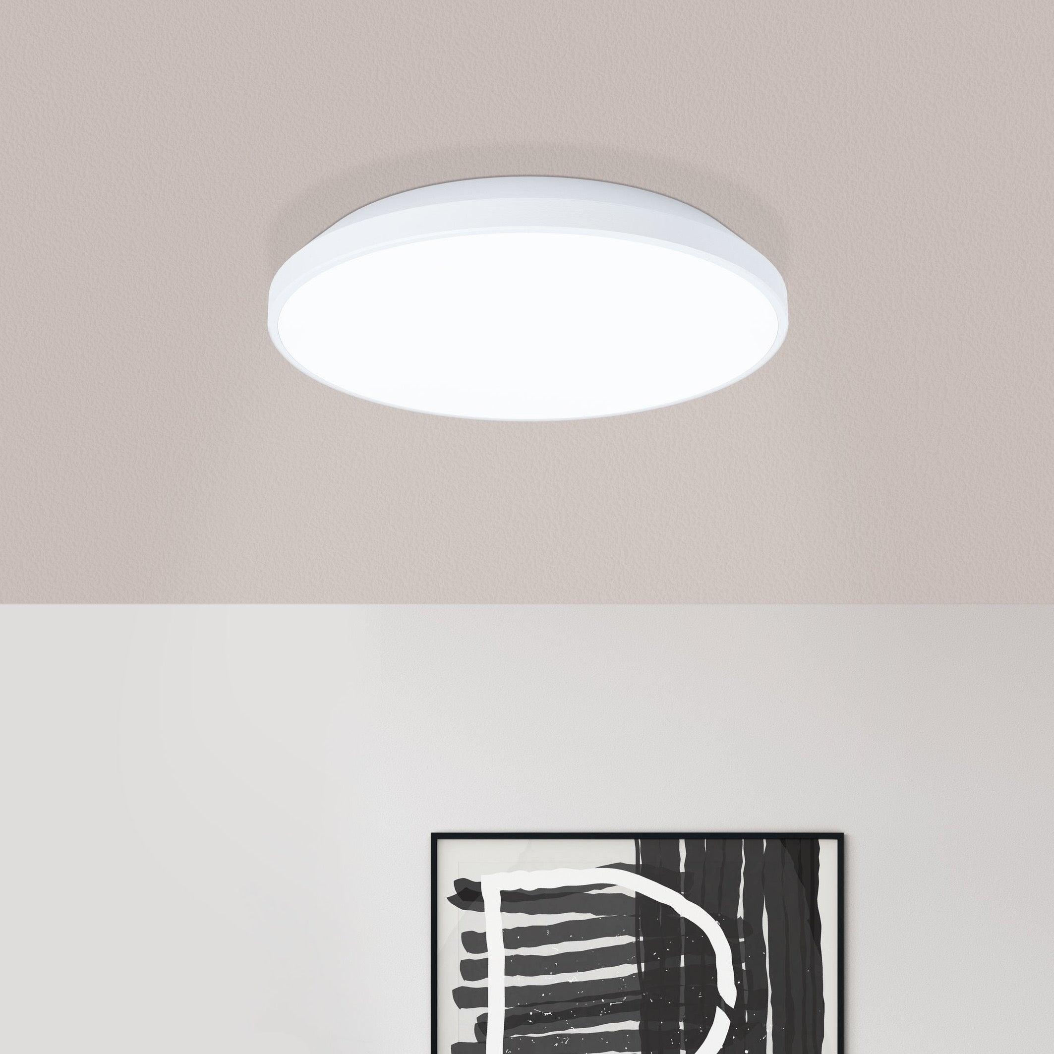 eglo crespillo white led round flush ceiling light 24cm