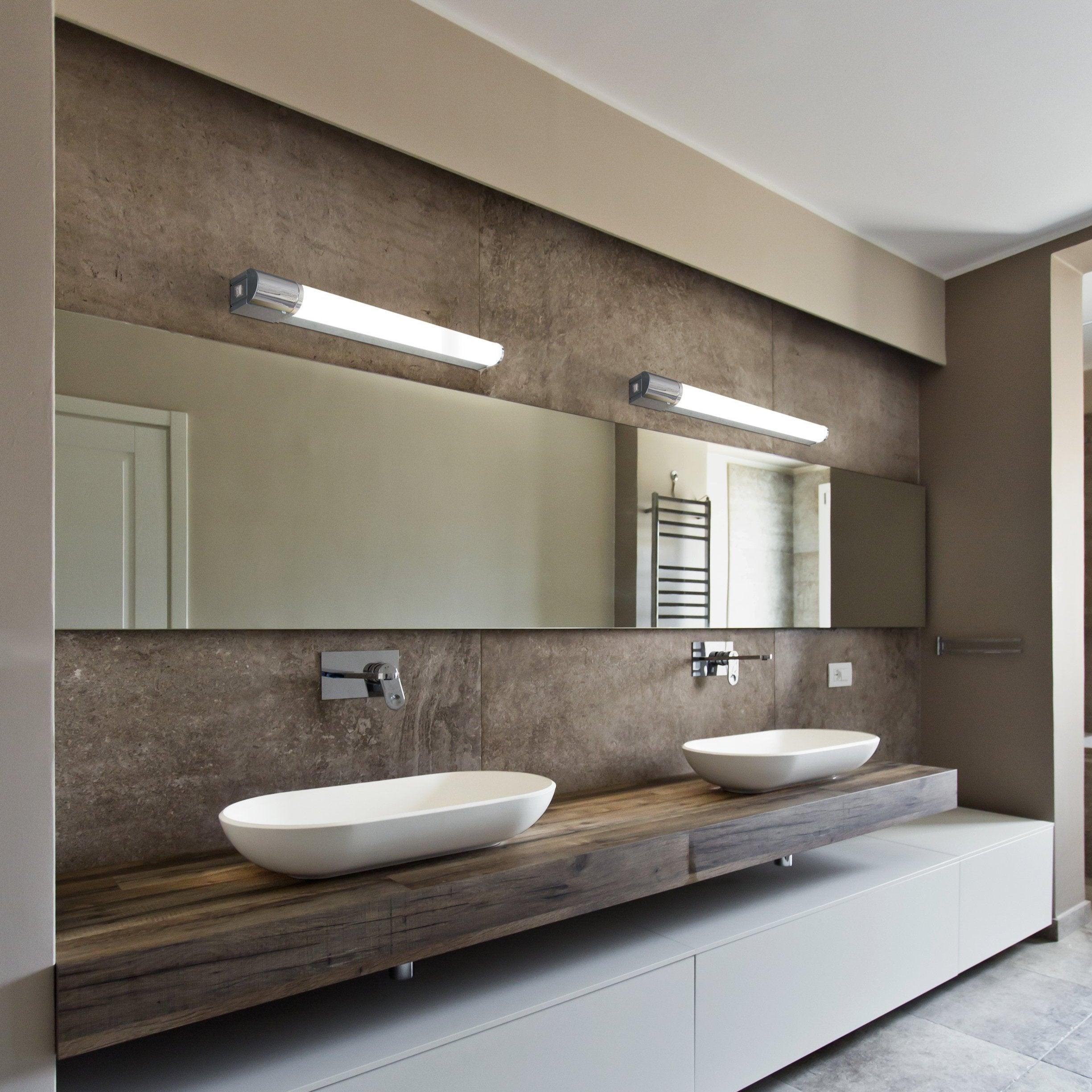 eglo tragacete 1 ip44 led chrome bathroom wall mirror 68cm