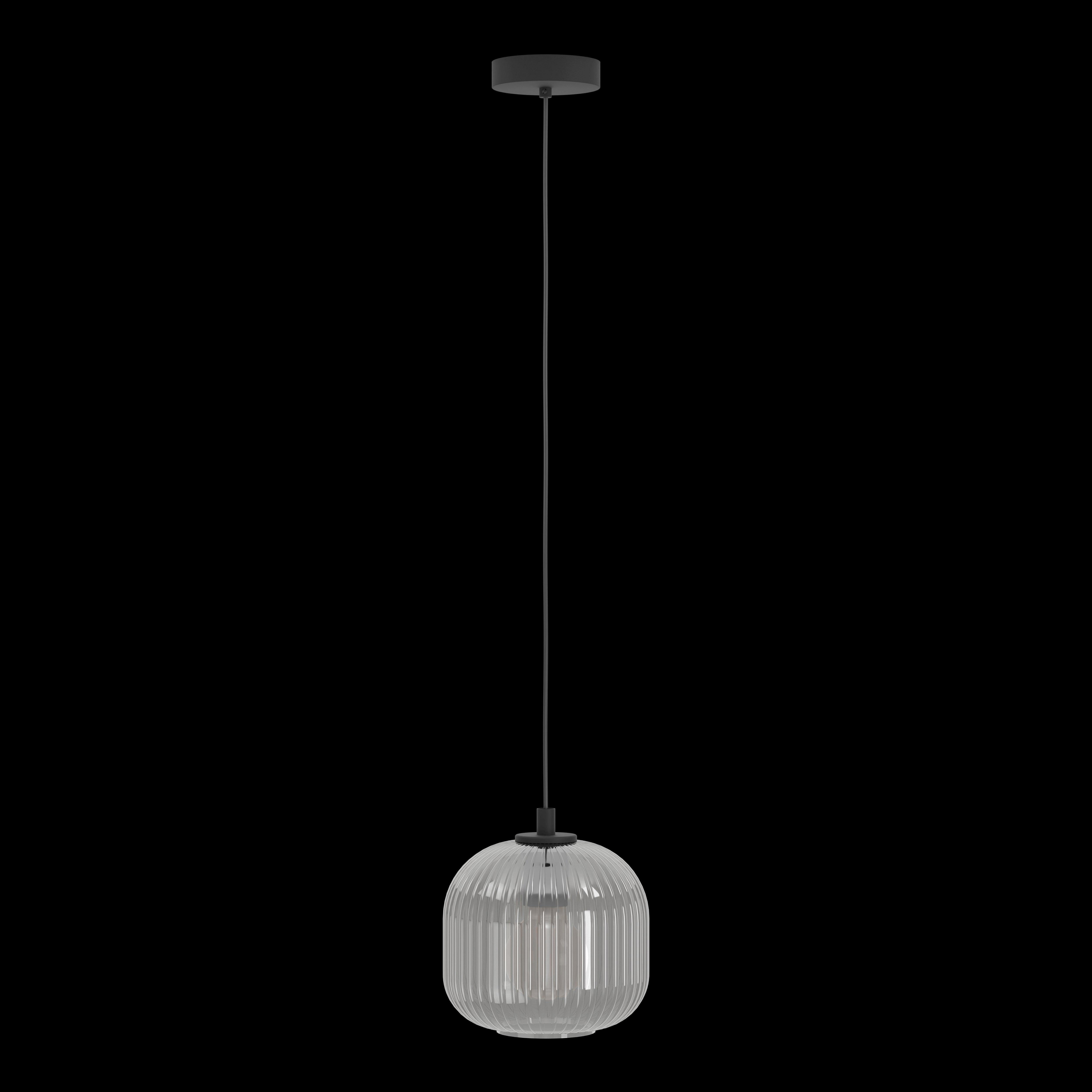 eglo mantunalle 1 clear ribbed glass shade ceiling pendant living room image