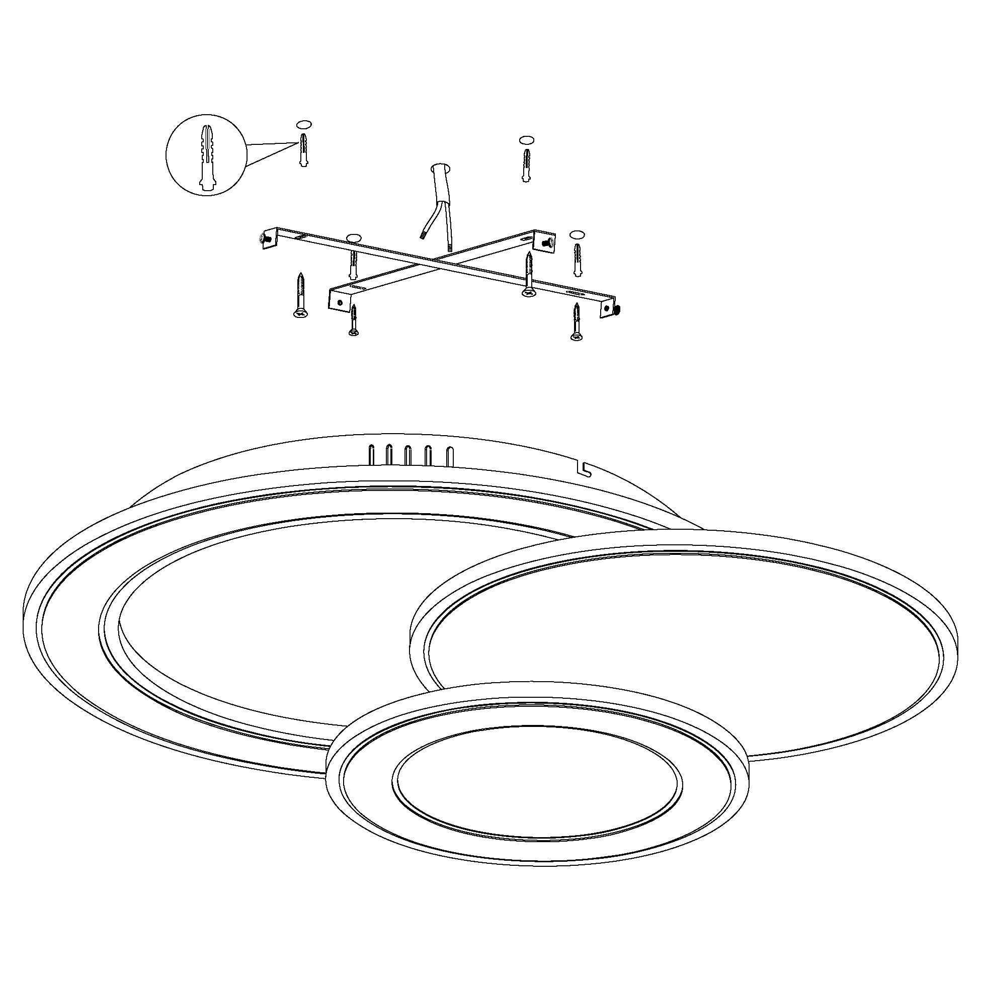 eglo mentalurgia chrome 3 circle design led flush hallway lighting