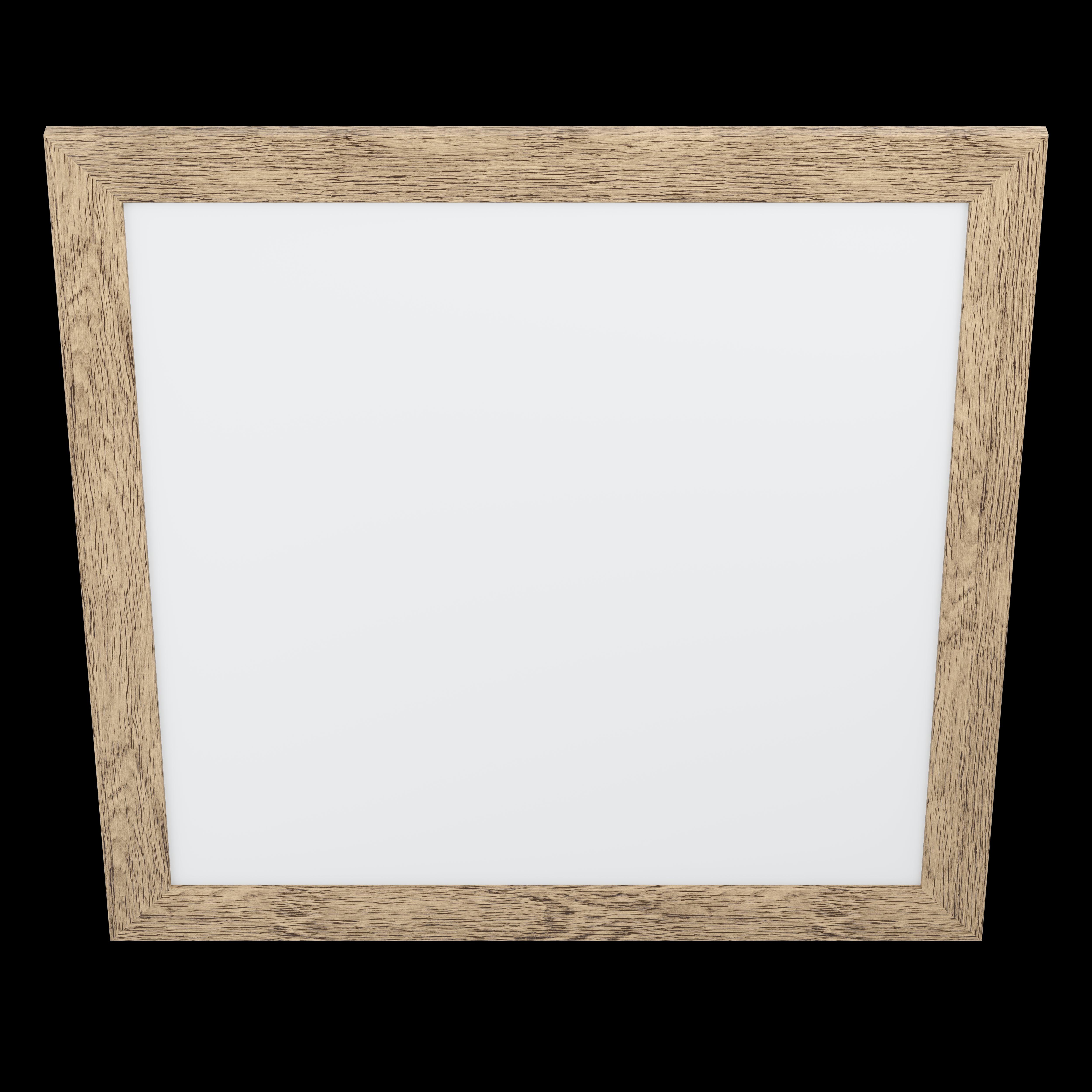 eglo piglionasso wooden framed square led panel flush 64 5cm living room image