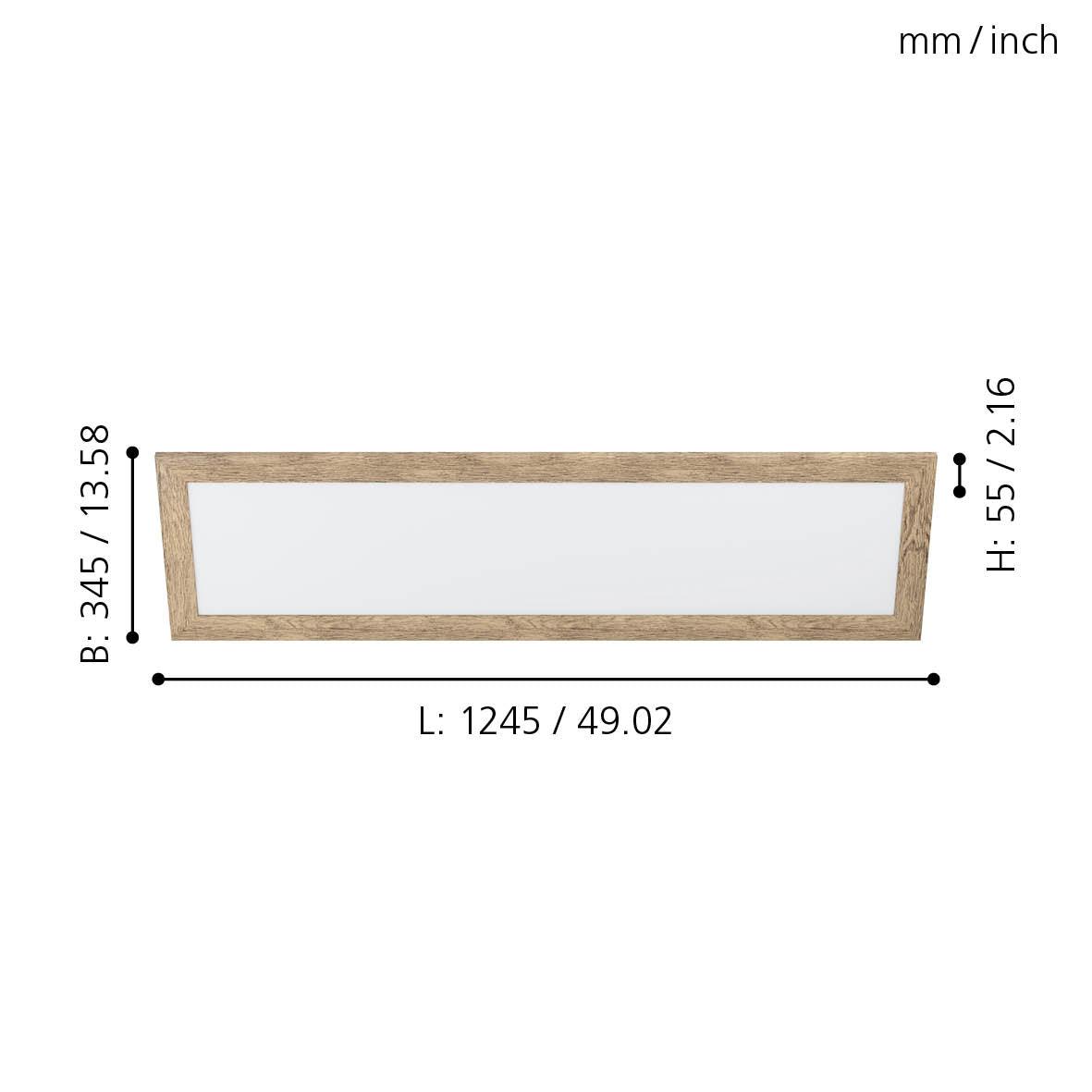 eglo piglionasso wooden framed rectangular led panel flush living room image