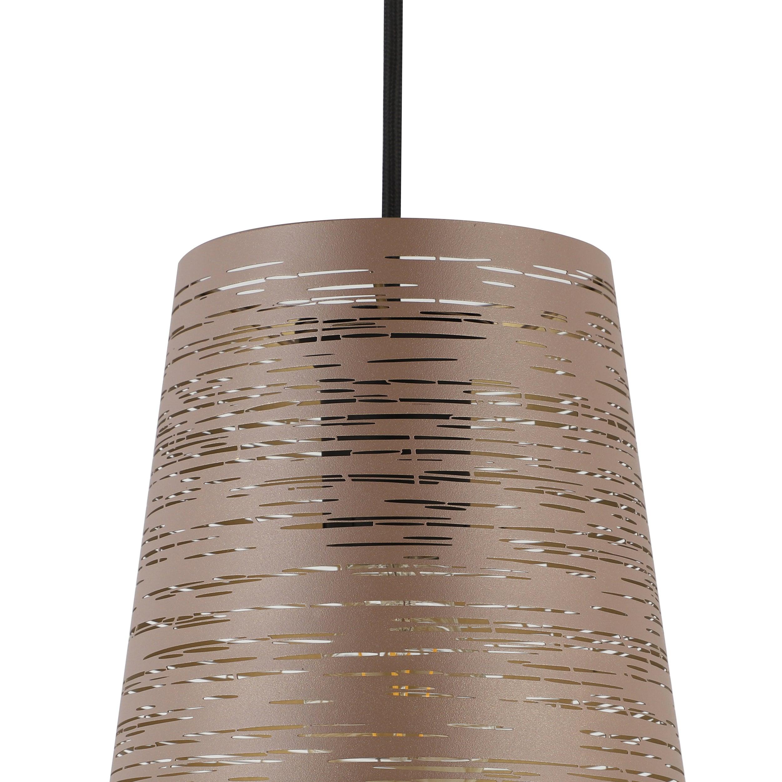 eglo segezia brown gold 3 light metal ceiling pendant living room close up