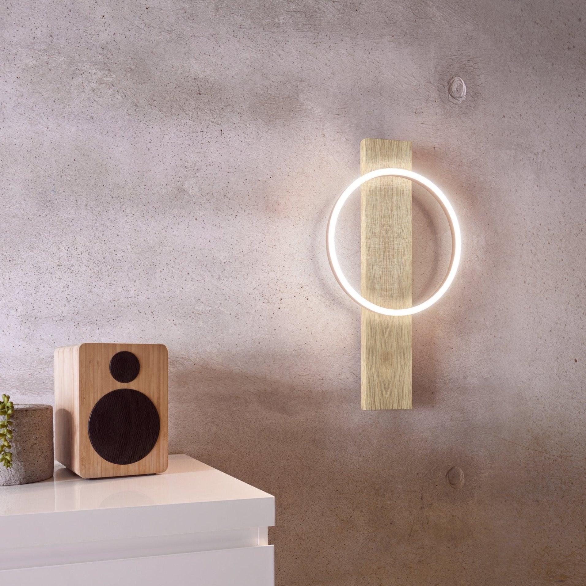 eglo boyal light wood led wall light living room image