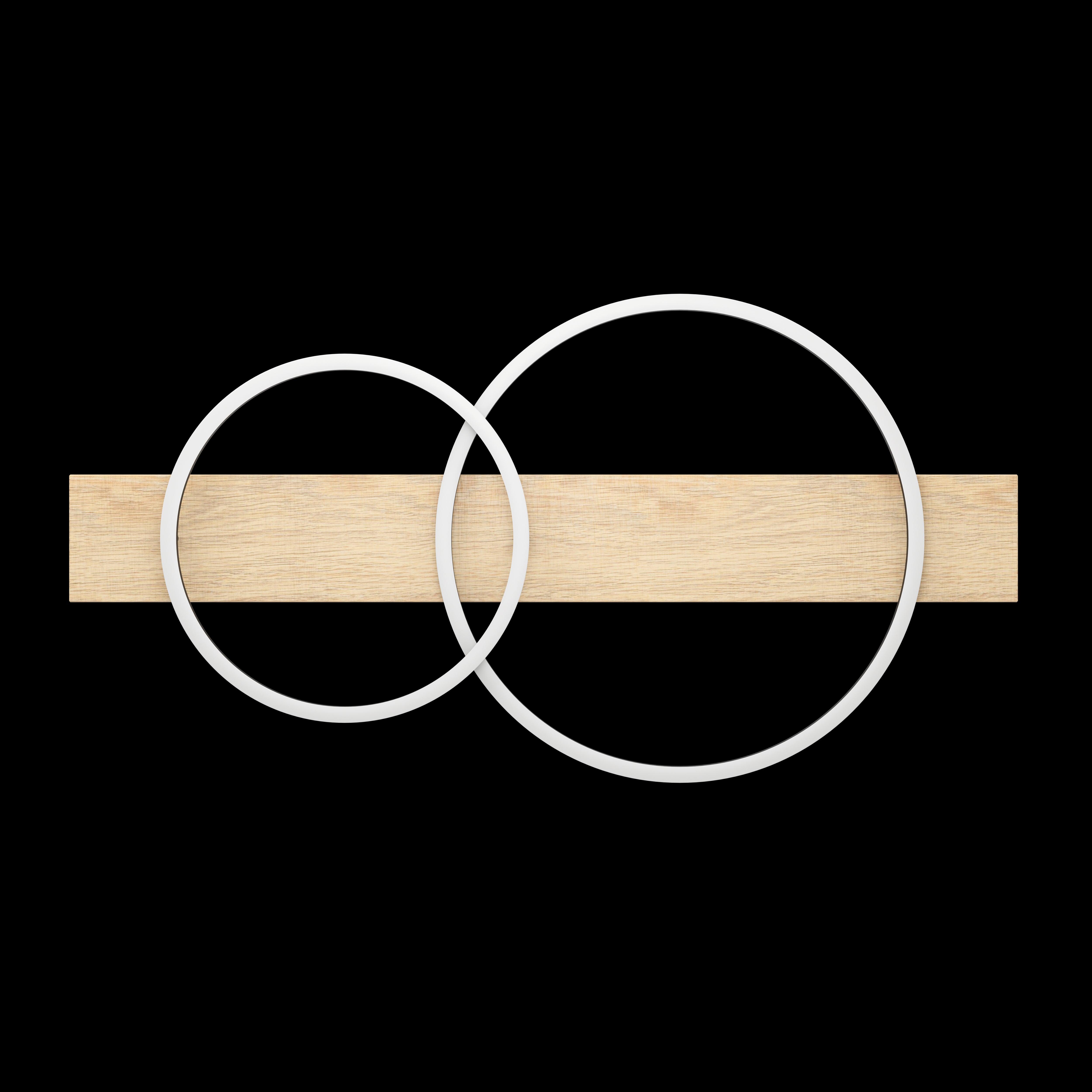 eglo boyal oak wood veneer 2 circular led flush ceiling light living room image