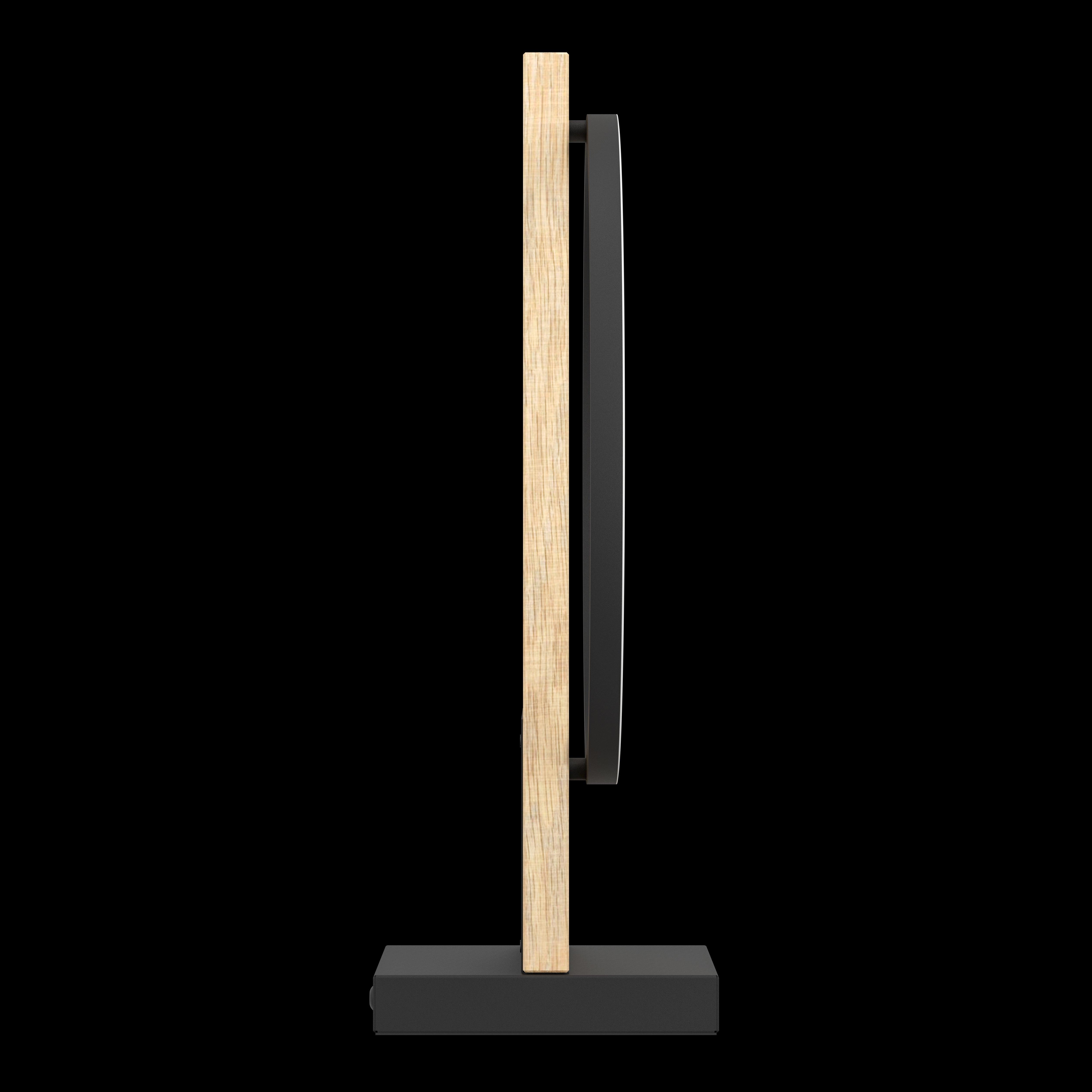 eglo boyal oak style led table lamp living room close up