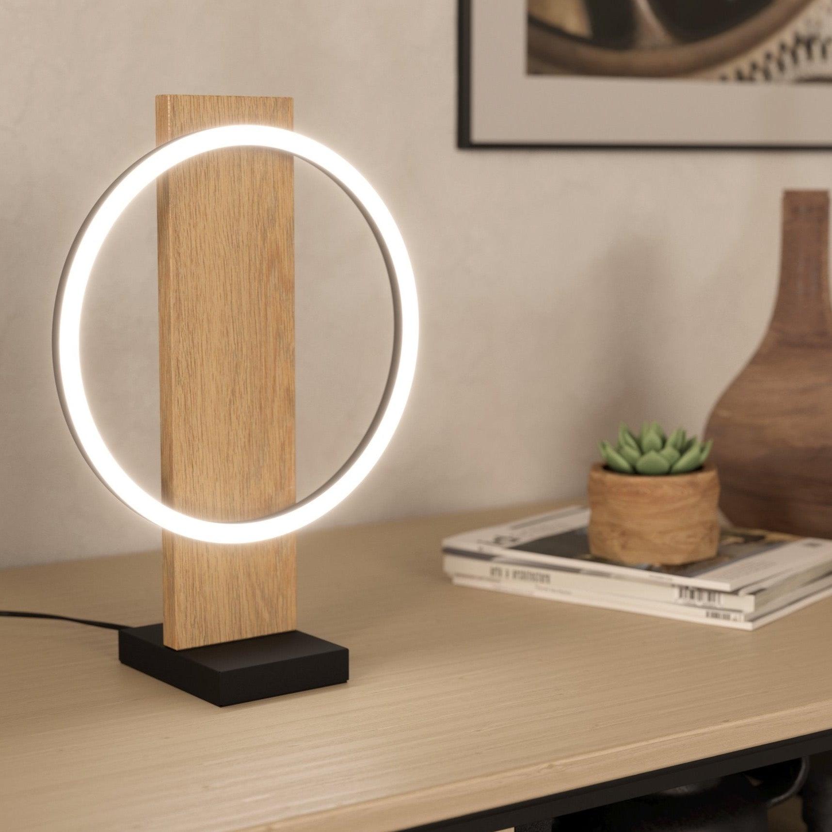 eglo boyal oak style led table lamp