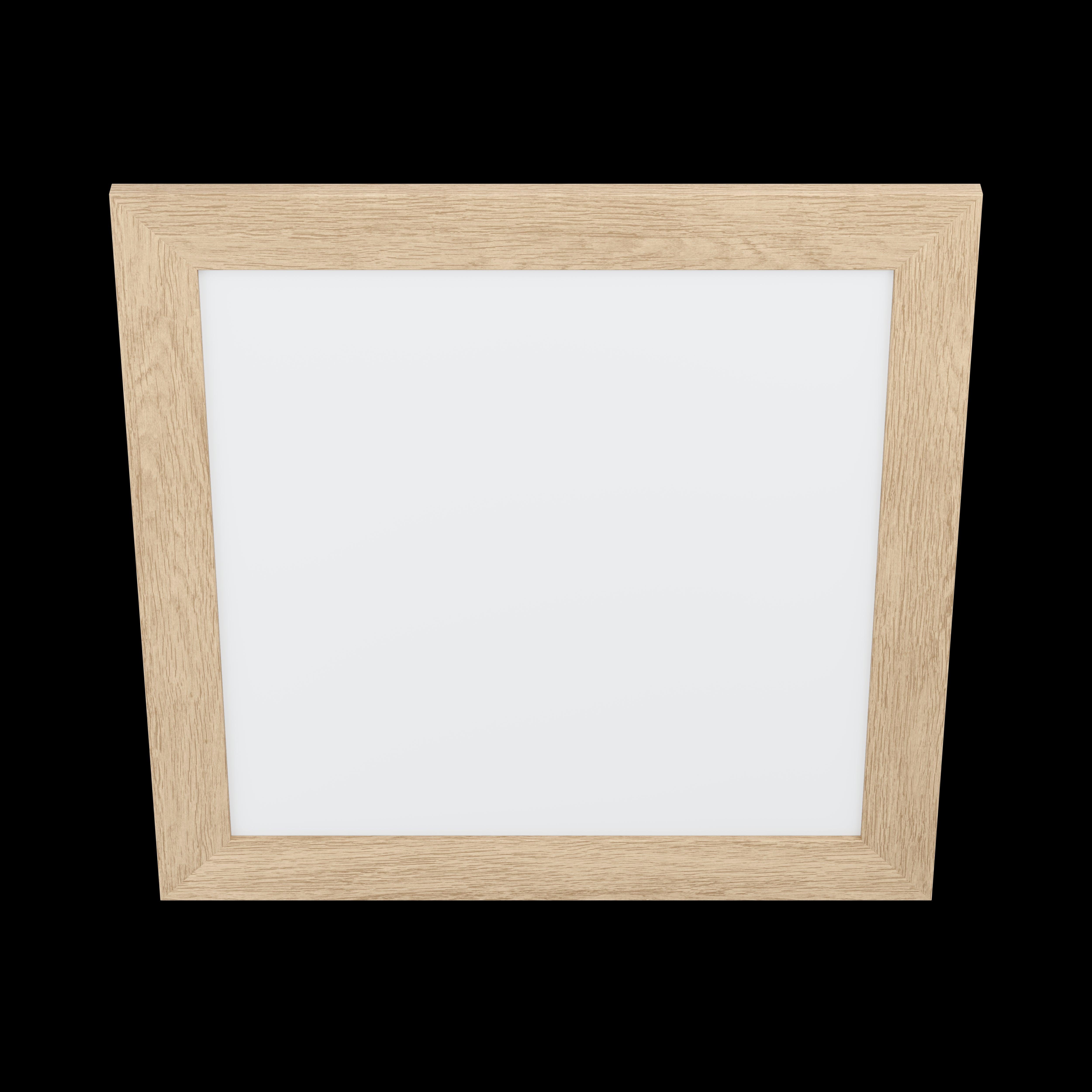 eglo piglionasso oak framed square led panel flush 50cm