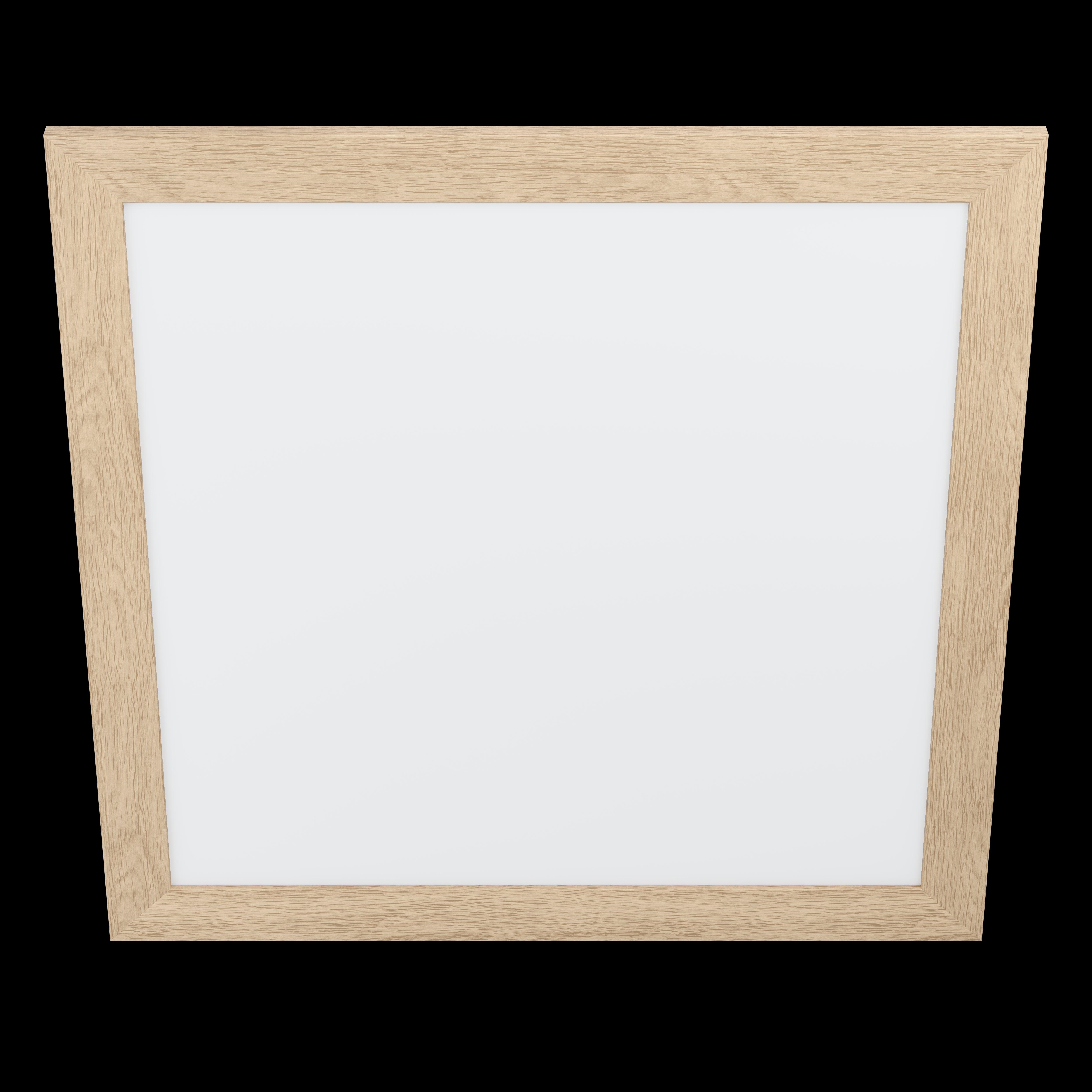 eglo piglionasso oak framed square led panel flush 64 5cm living room image