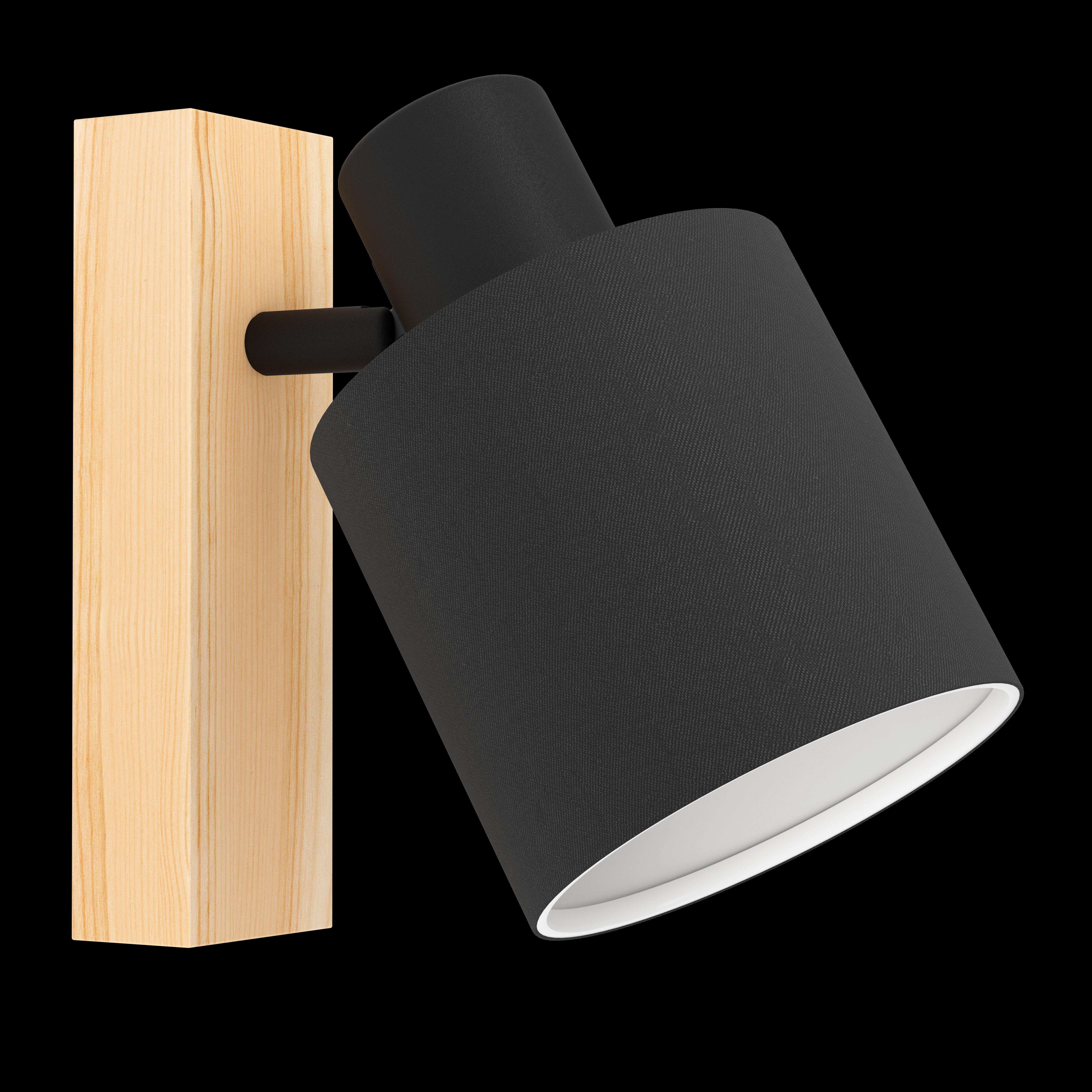 eglo batallas wood black wall spotlight living room image