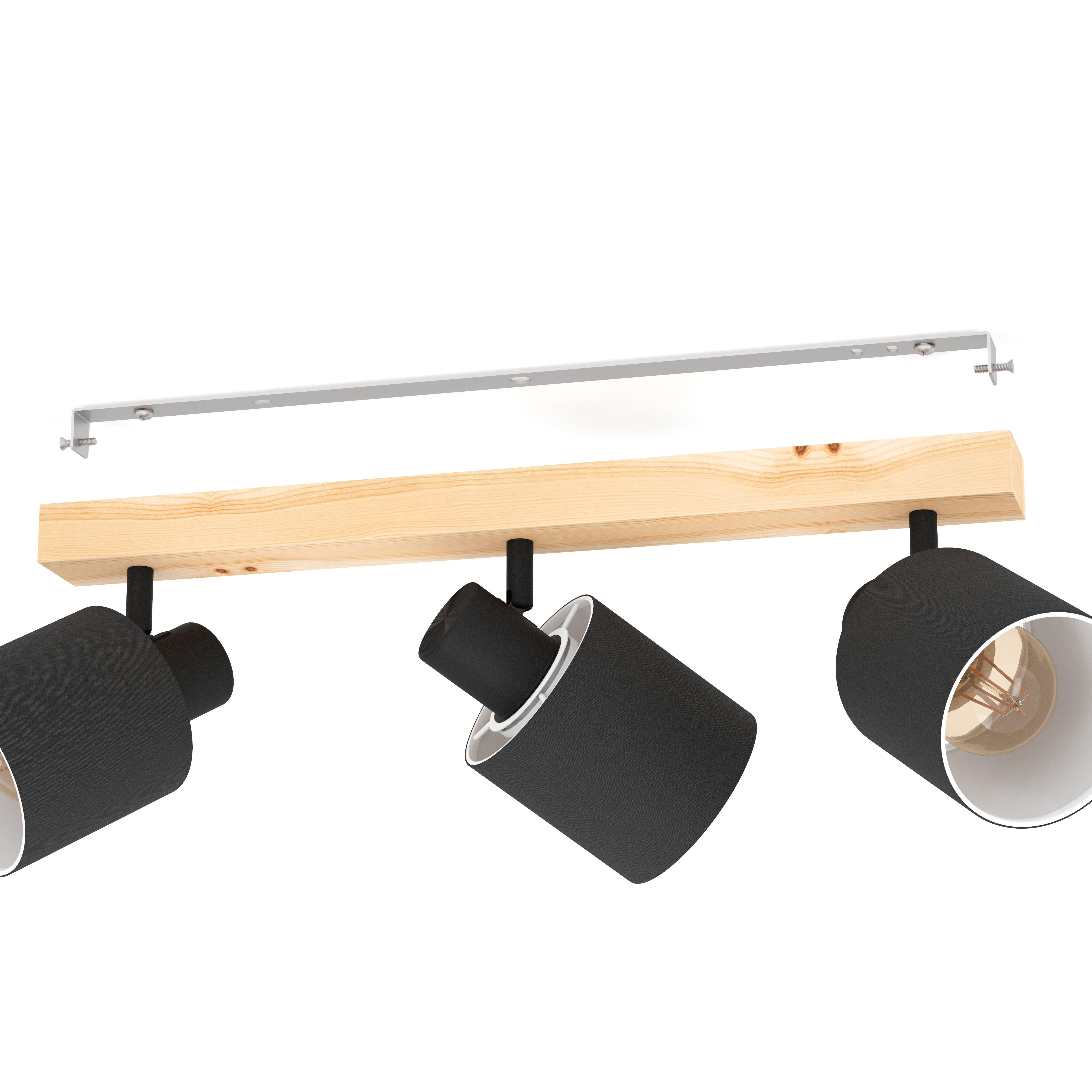 eglo batallas wood black 3 light bar spotlight kitchen lighting